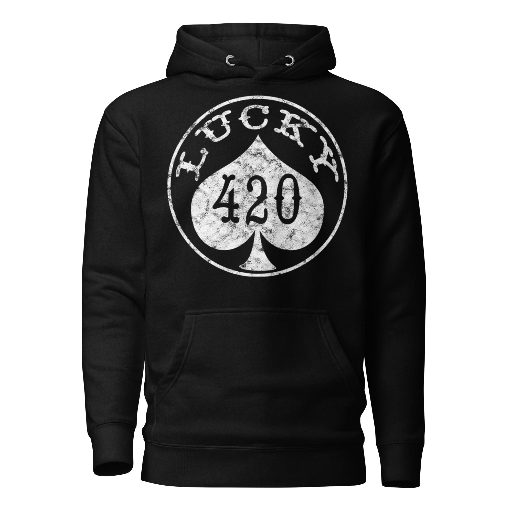 Lucky 420 Weed Hoodie – Weed-Themed Casino Poker Chip Design