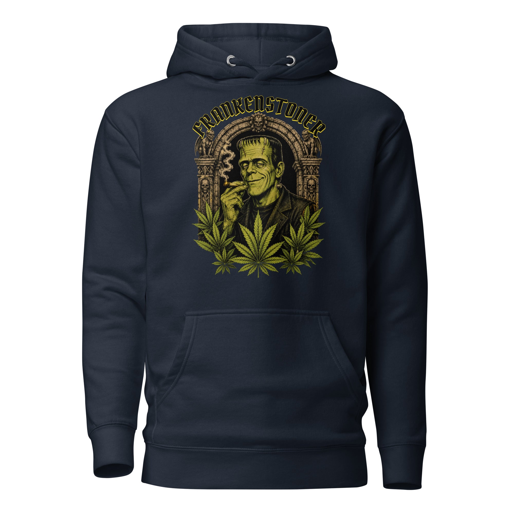 Frankenstoner Hoodie, Funny Frankenstein Weed Hoodie, Retro Horror Cannabis Monster Pullover