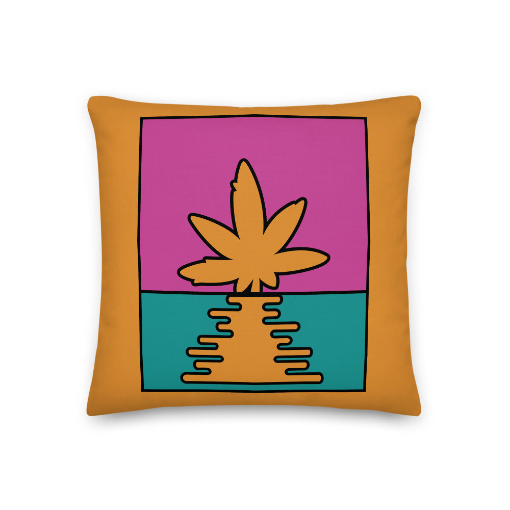Pop Art Weed Leaf Sunrise Premium Pillow - Magic Leaf Tees