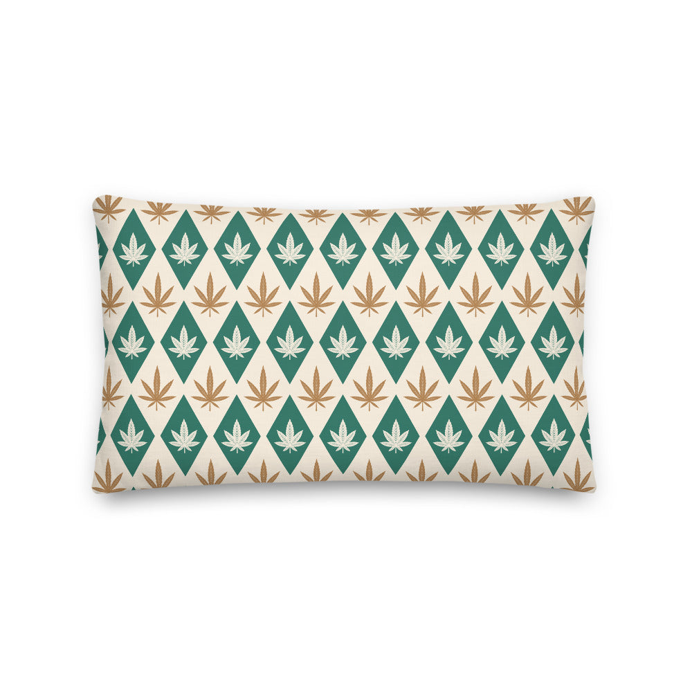 Diamond Sativa Indica Leaves Retro Premium Pillow - Magic Leaf Tees
