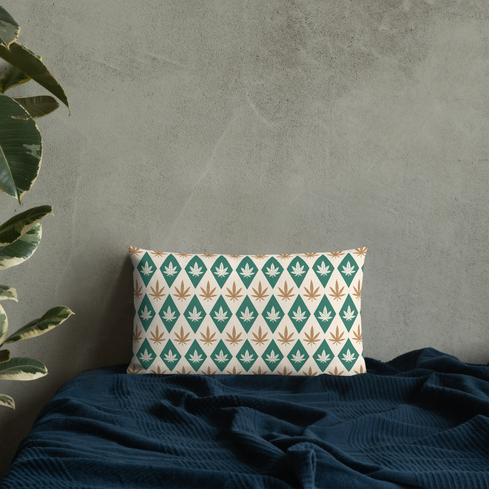 Diamond Sativa Indica Leaves Retro Premium Pillow - Magic Leaf Tees