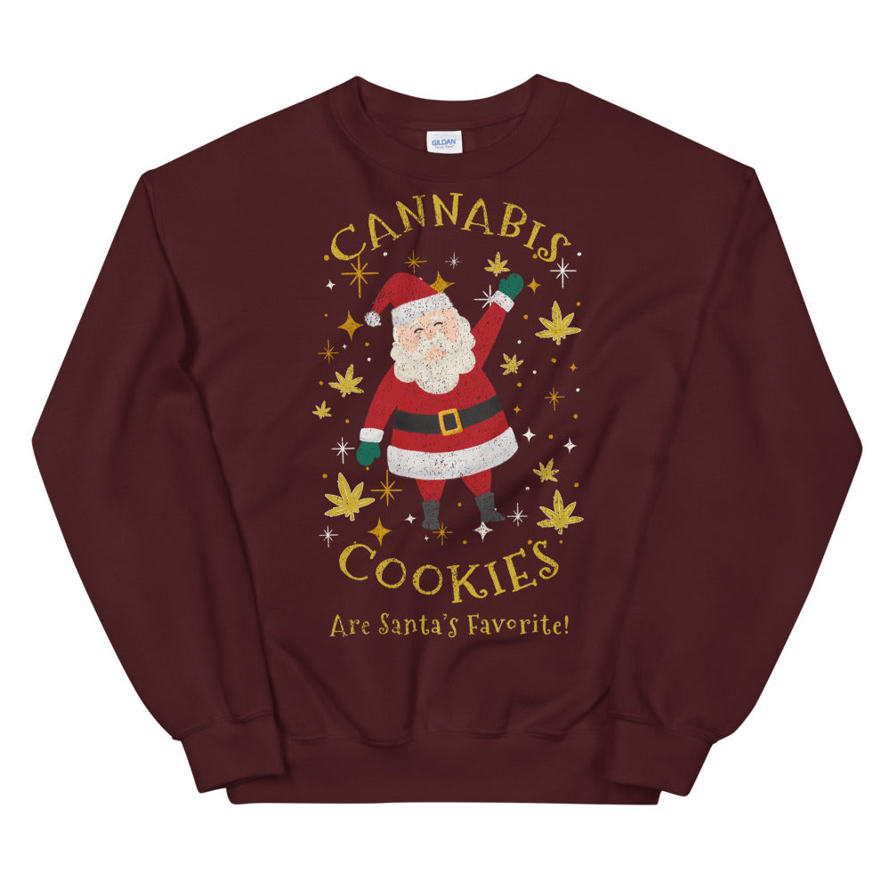 Cannabis Cookies Are Santa's Favorite Sweatshirt - Magic Leaf Tees