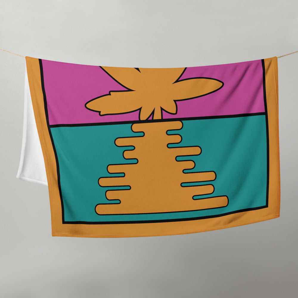 Pop Art Weed Leaf Sunrise Throw Blanket - Magic Leaf Tees