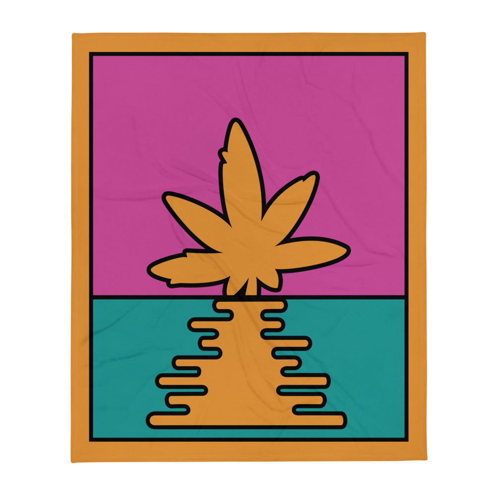 Pop Art Weed Leaf Sunrise Throw Blanket - Magic Leaf Tees