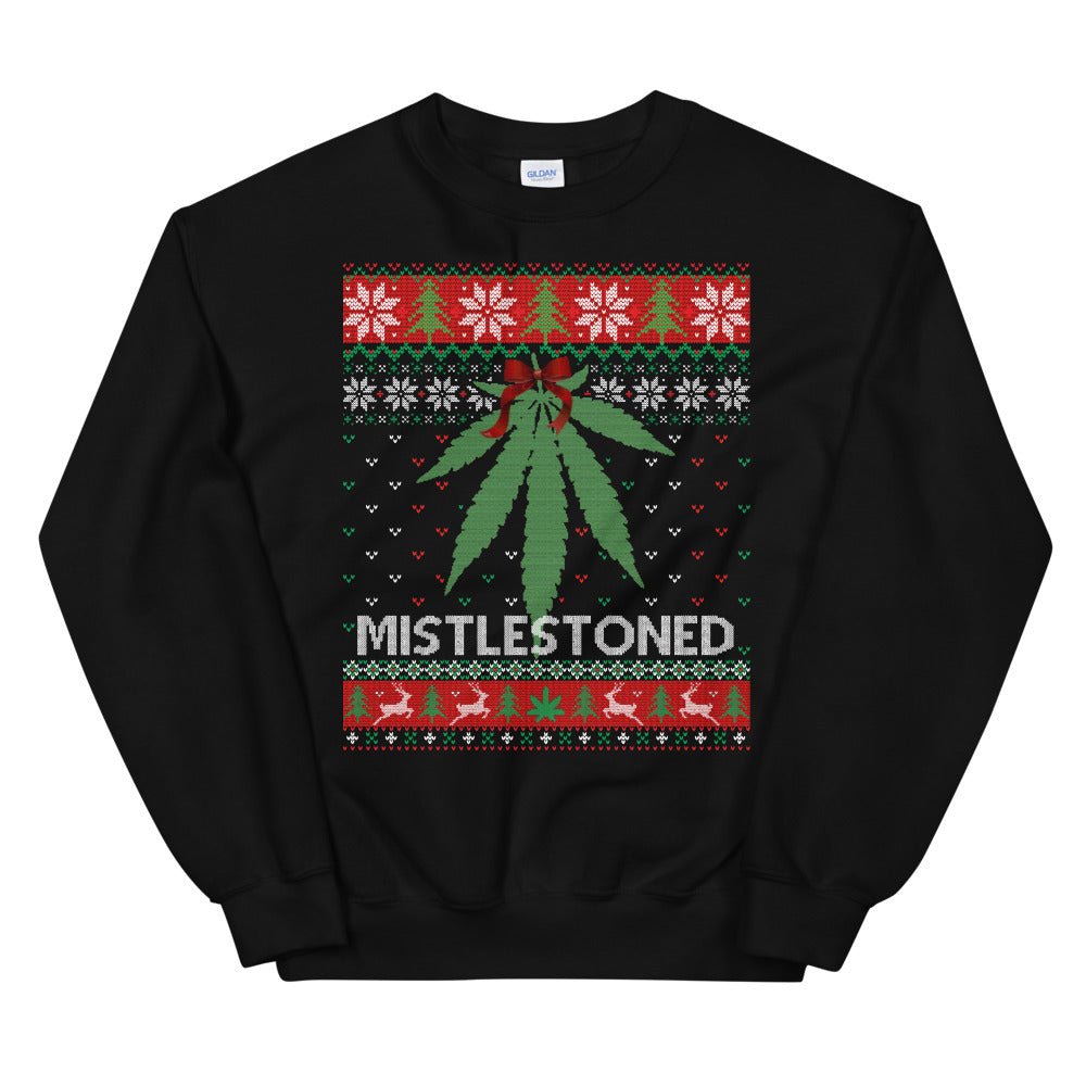 Mistlestoned 420 Ugly Jumper Sweatshirt - Magic Leaf Tees