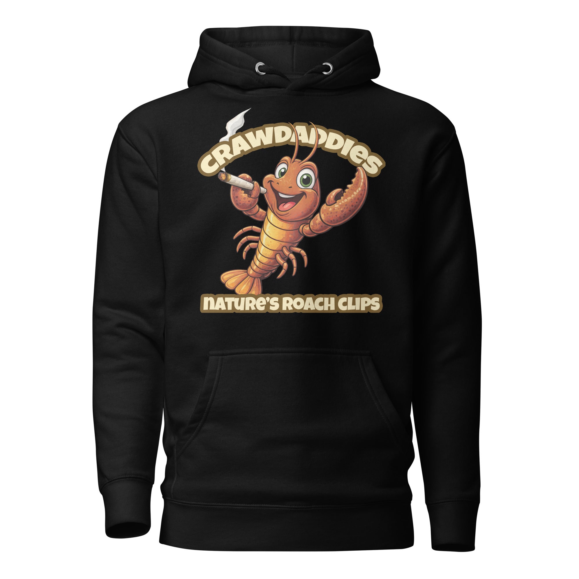Crawdaddies Nature’s Roach Clips Hoodie | Funny Cannabis Crawfish Cartoon Weed Pullover | Magic Leaf Tees