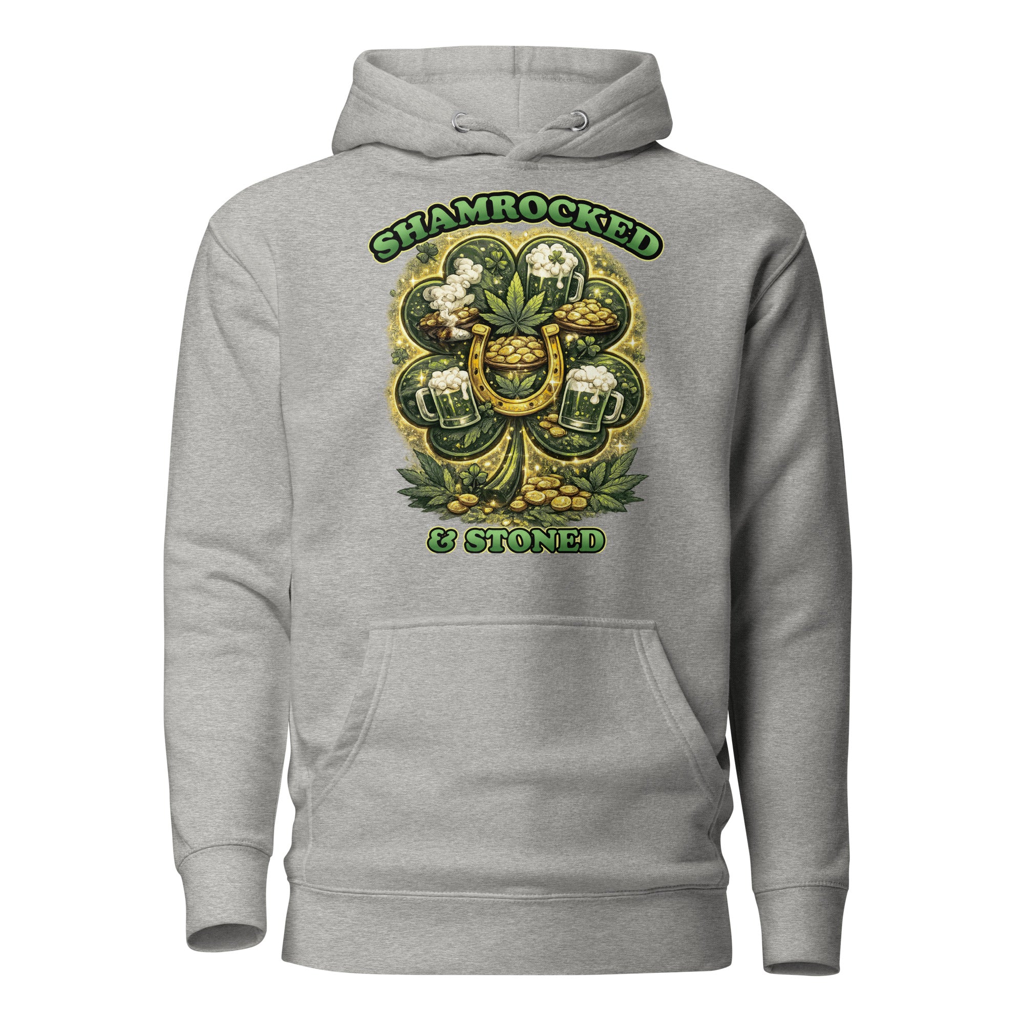 Shamrocked & Stoned St. Patrick’s Day Weed Hoodie – Funny 420 Clover Pullover | Magic Leaf Tees