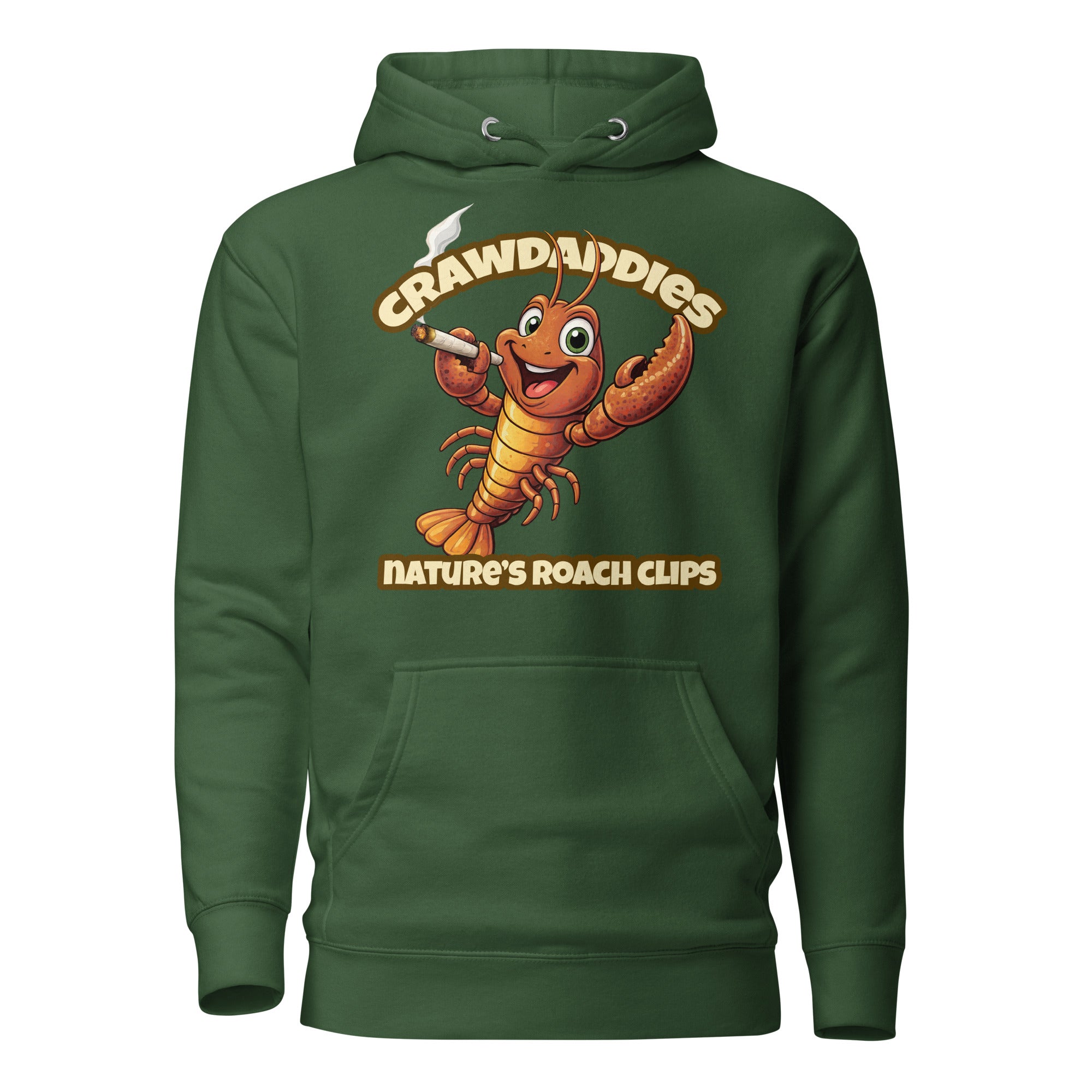 Crawdaddies Nature’s Roach Clips Hoodie | Funny Cannabis Crawfish Cartoon Weed Pullover | Magic Leaf Tees