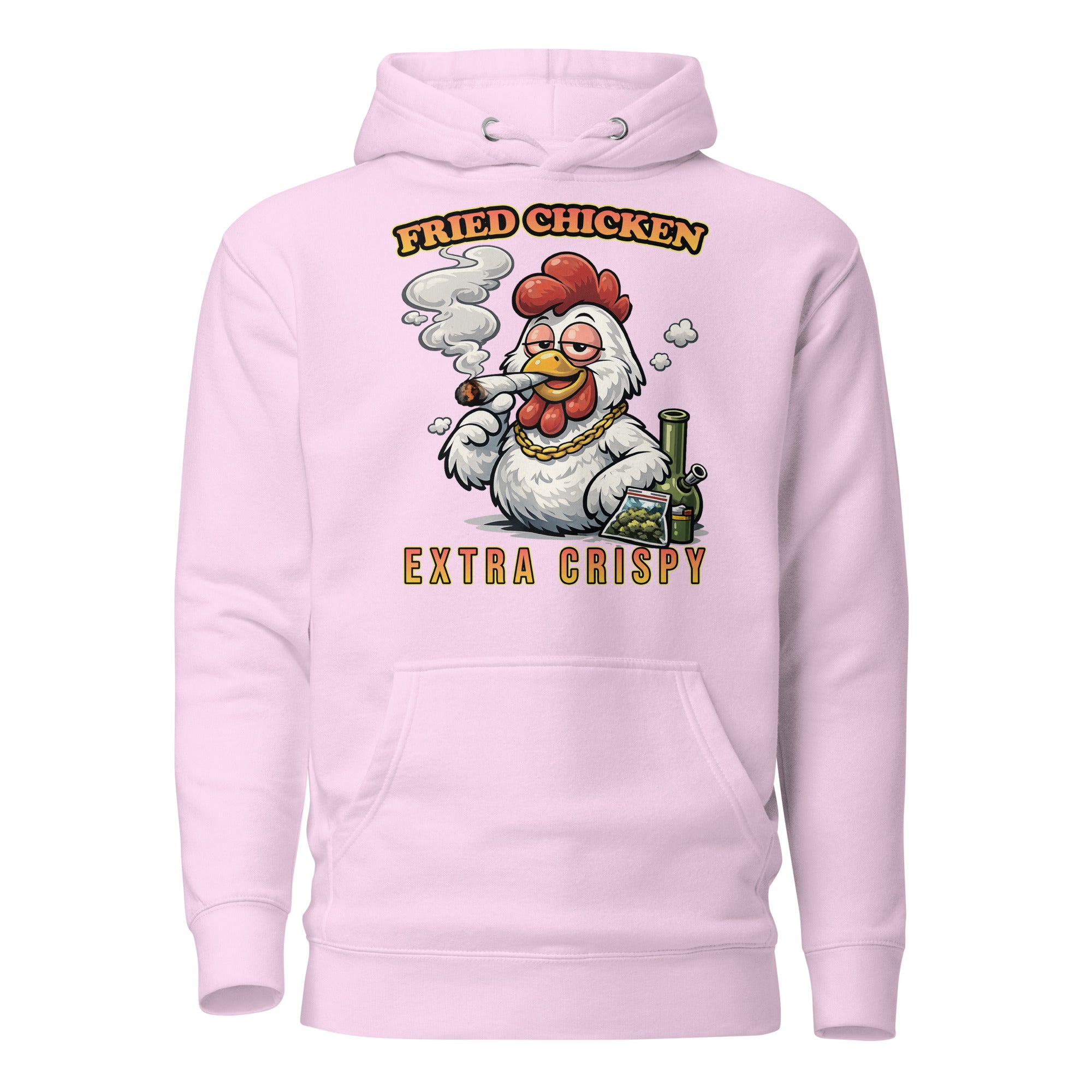 Funny Fried Chicken Smoking Joint Hoodie – 420 Stoner Humor Pullover | Magic Leaf Tees Cannabis Apparel