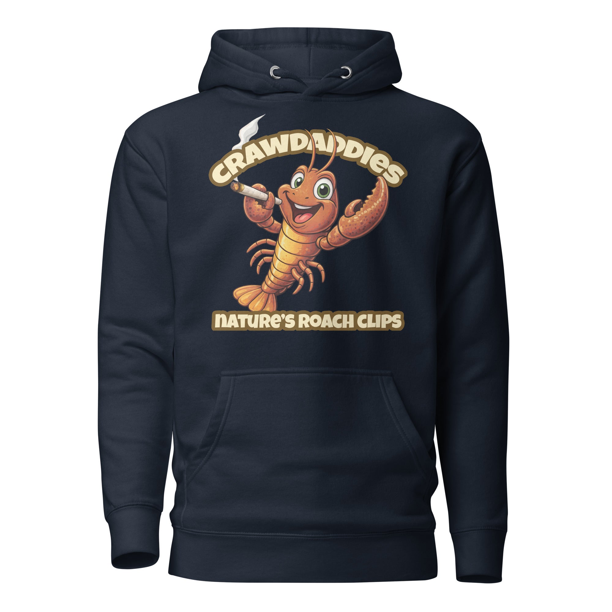 Crawdaddies Nature’s Roach Clips Hoodie | Funny Cannabis Crawfish Cartoon Weed Pullover | Magic Leaf Tees