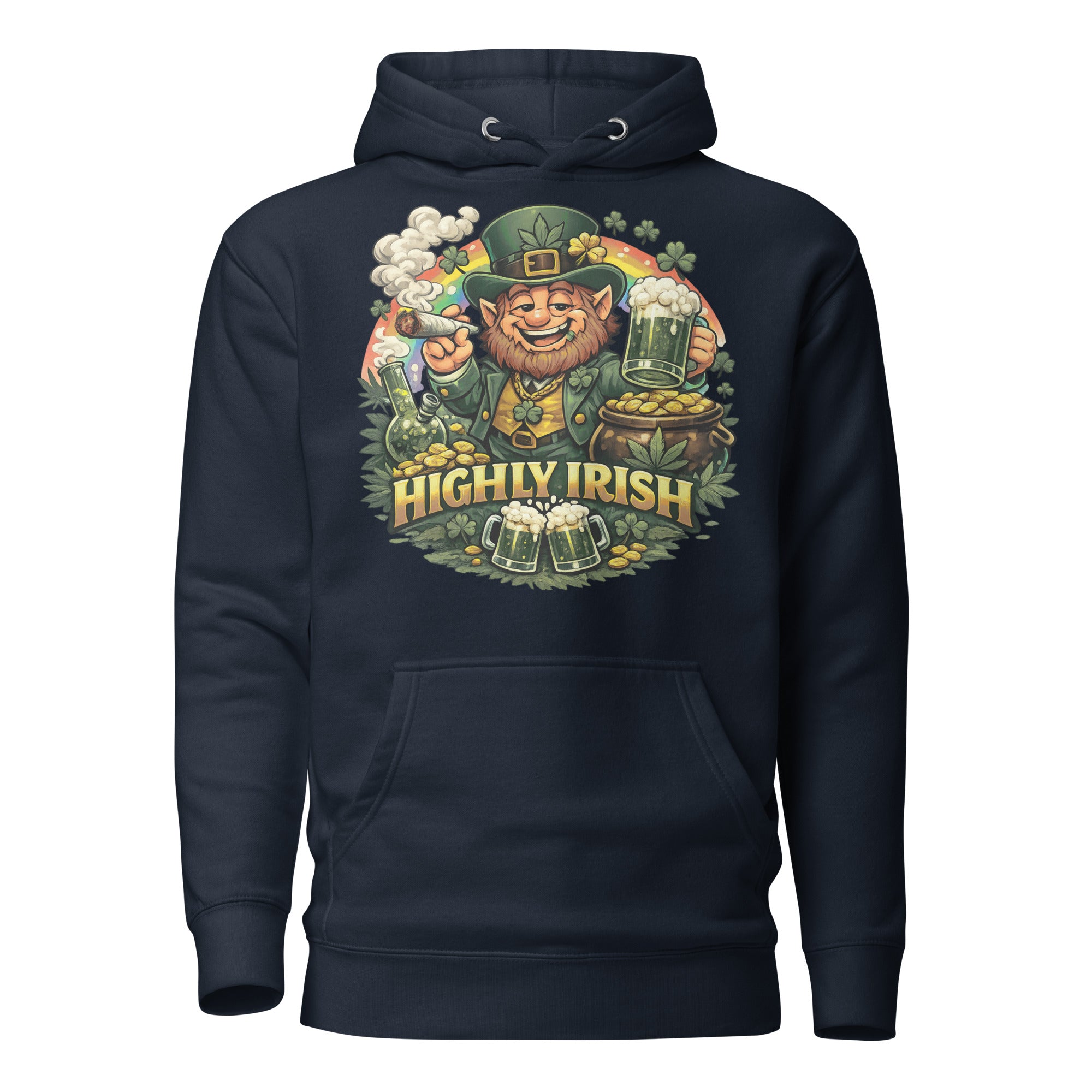 Highly Irish Funny St. Patrick’s Day Weed Hoodie – Leprechaun 420 Pullover | Magic Leaf Tees Cannabis Apparel