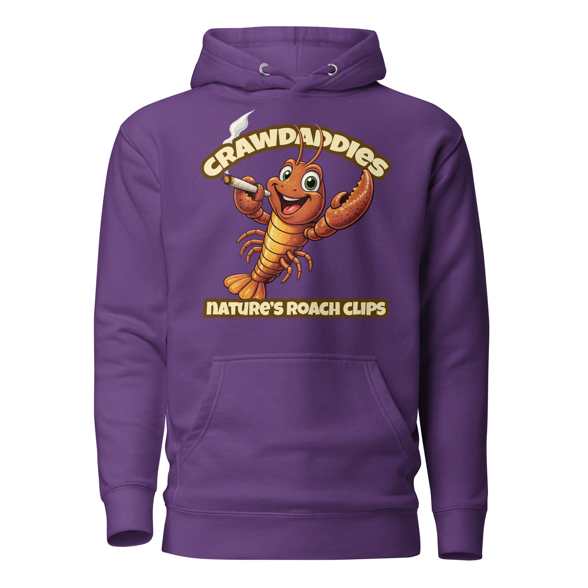 Crawdaddies Nature’s Roach Clips Hoodie | Funny Cannabis Crawfish Cartoon Weed Pullover | Magic Leaf Tees