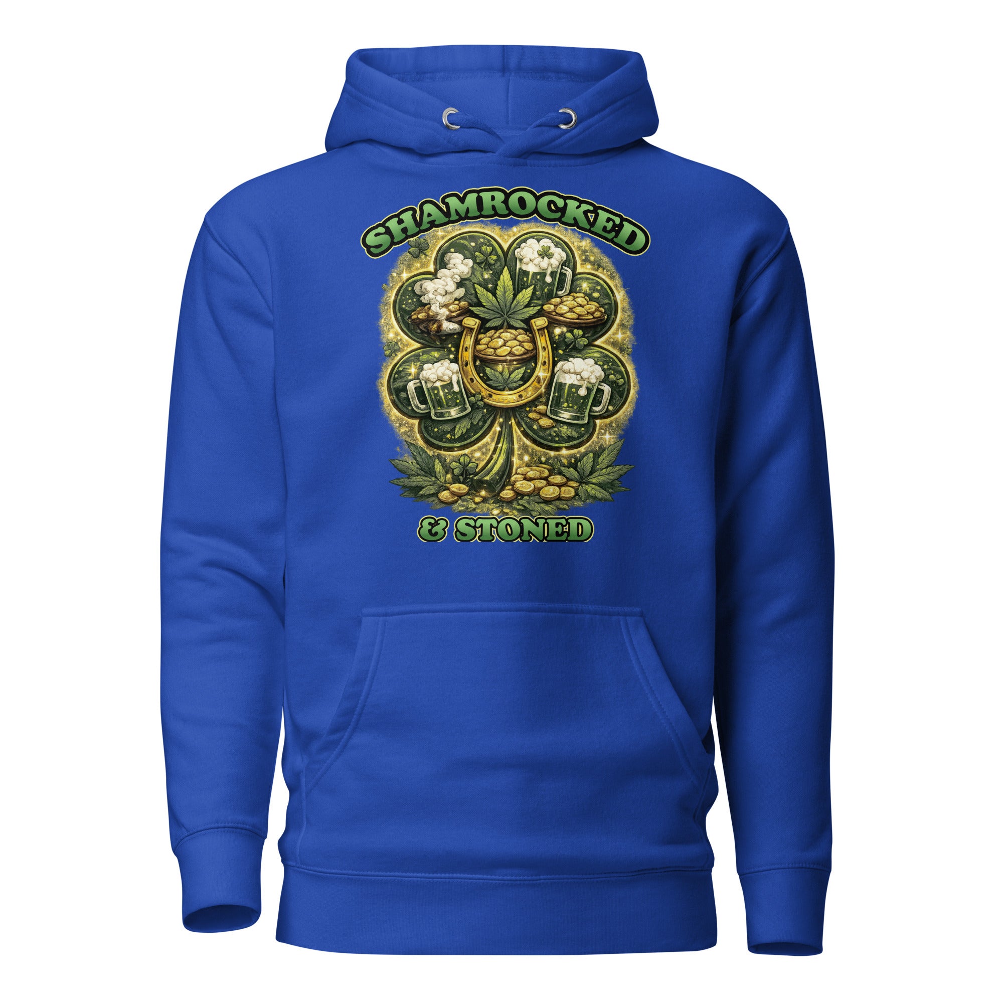 Shamrocked & Stoned St. Patrick’s Day Weed Hoodie – Funny 420 Clover Pullover | Magic Leaf Tees