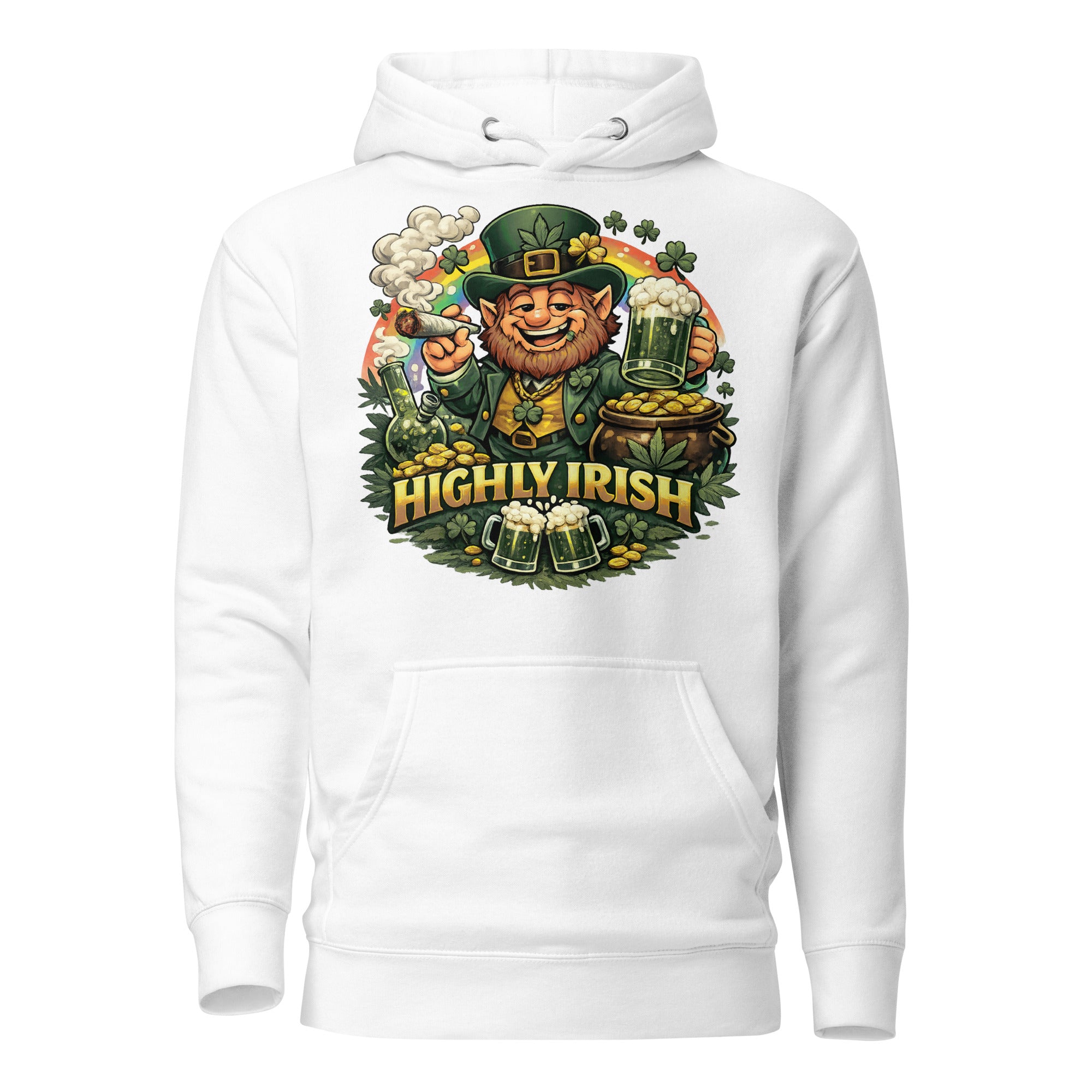 Highly Irish Funny St. Patrick’s Day Weed Hoodie – Leprechaun 420 Pullover | Magic Leaf Tees Cannabis Apparel