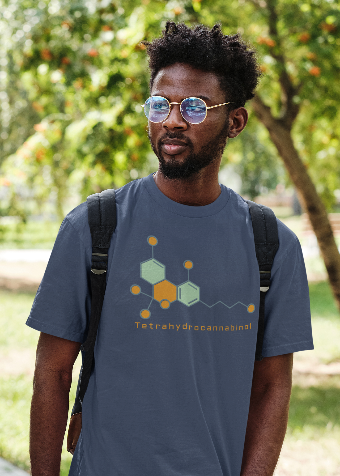 Colorful Abstract THC Molecule Cannabis T-Shirt: Stylish Science Apparel