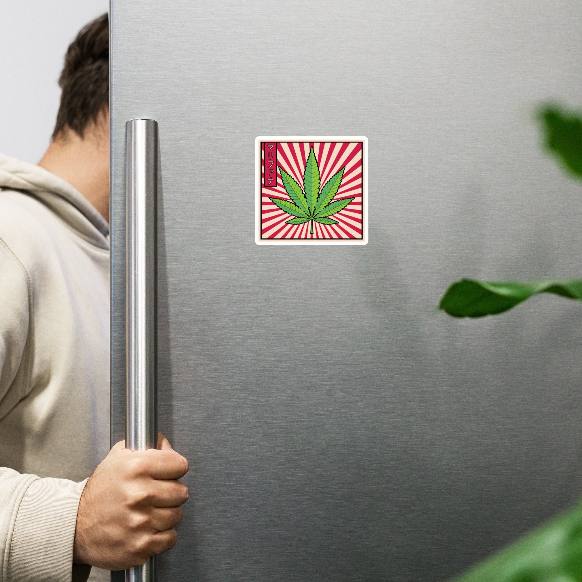 Japanese Art Cannabis Magnet - Magic Leaf Tees | Pot Leaf Design with