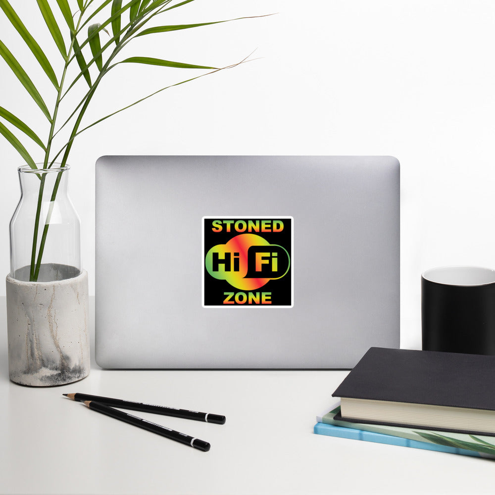 Hi Fi Stoned Zone Sticker - Trendy Cannabis Decor for Laid Back Stoners