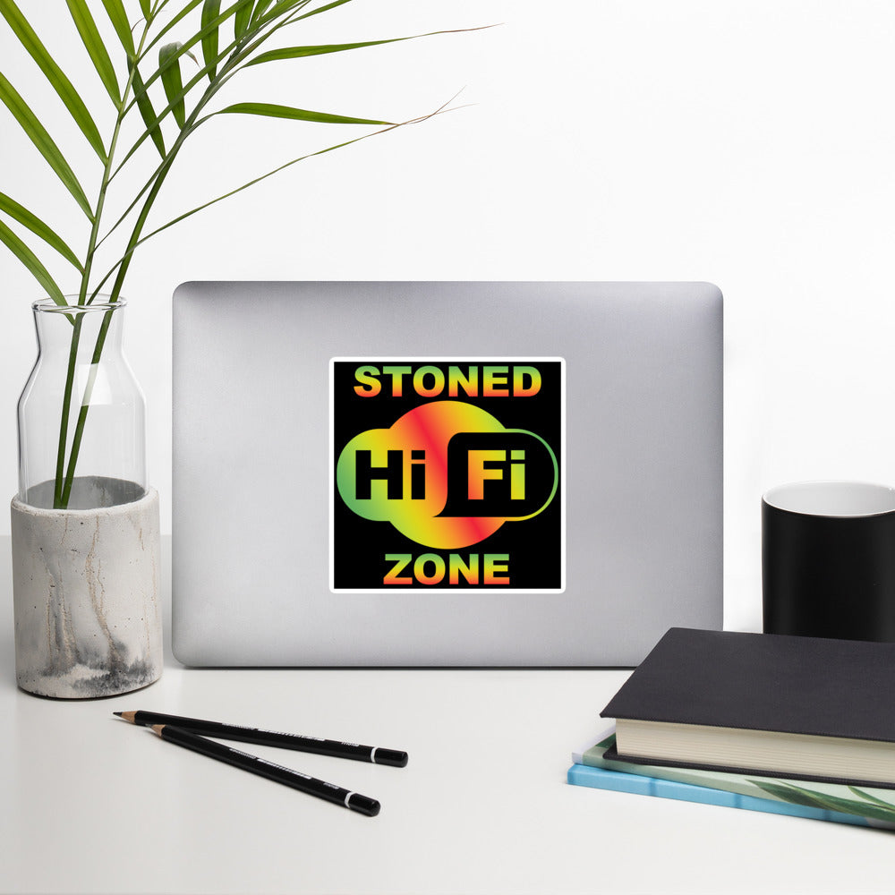 Hi Fi Stoned Zone Sticker - Trendy Cannabis Decor for Laid Back Stoners