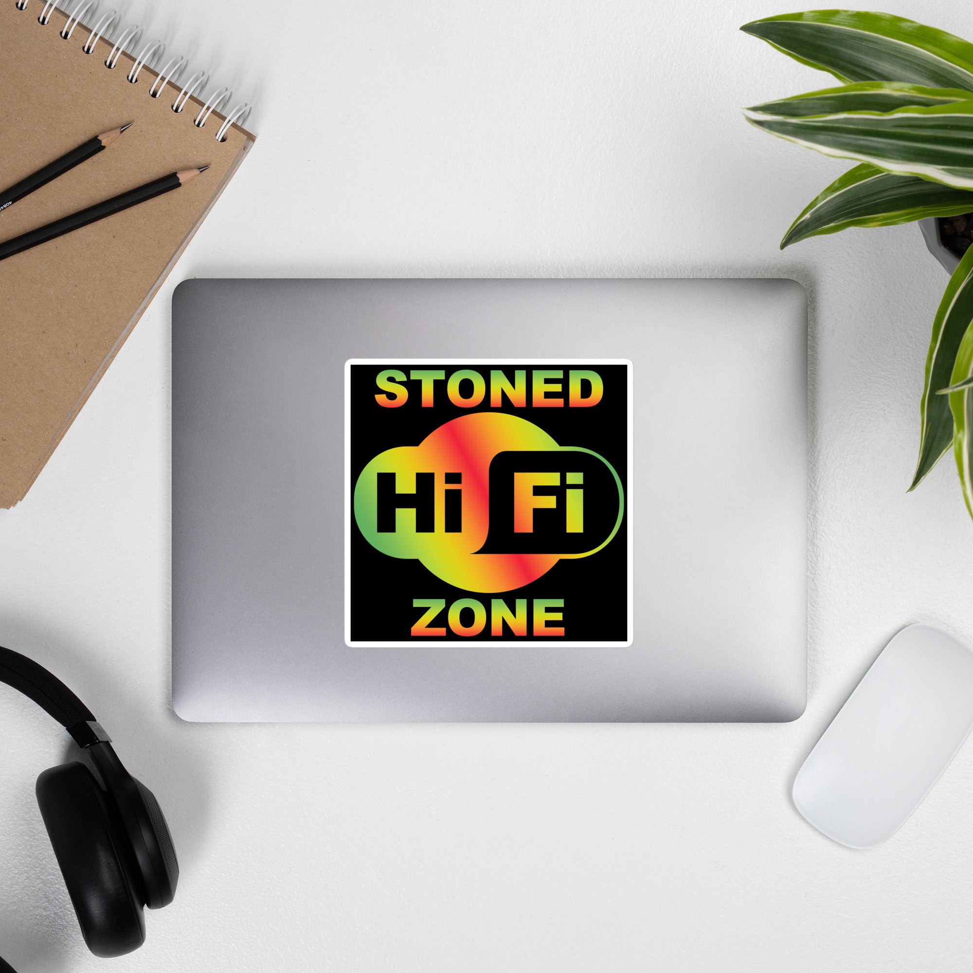 Hi Fi Stoned Zone Sticker - Trendy Cannabis Decor for Laid Back Stoners