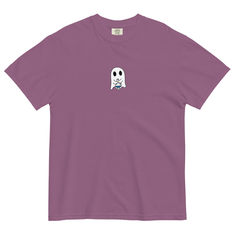 Little Ghost With Bong Garment-Dyed T-Shirt - Magic Leaf Tees