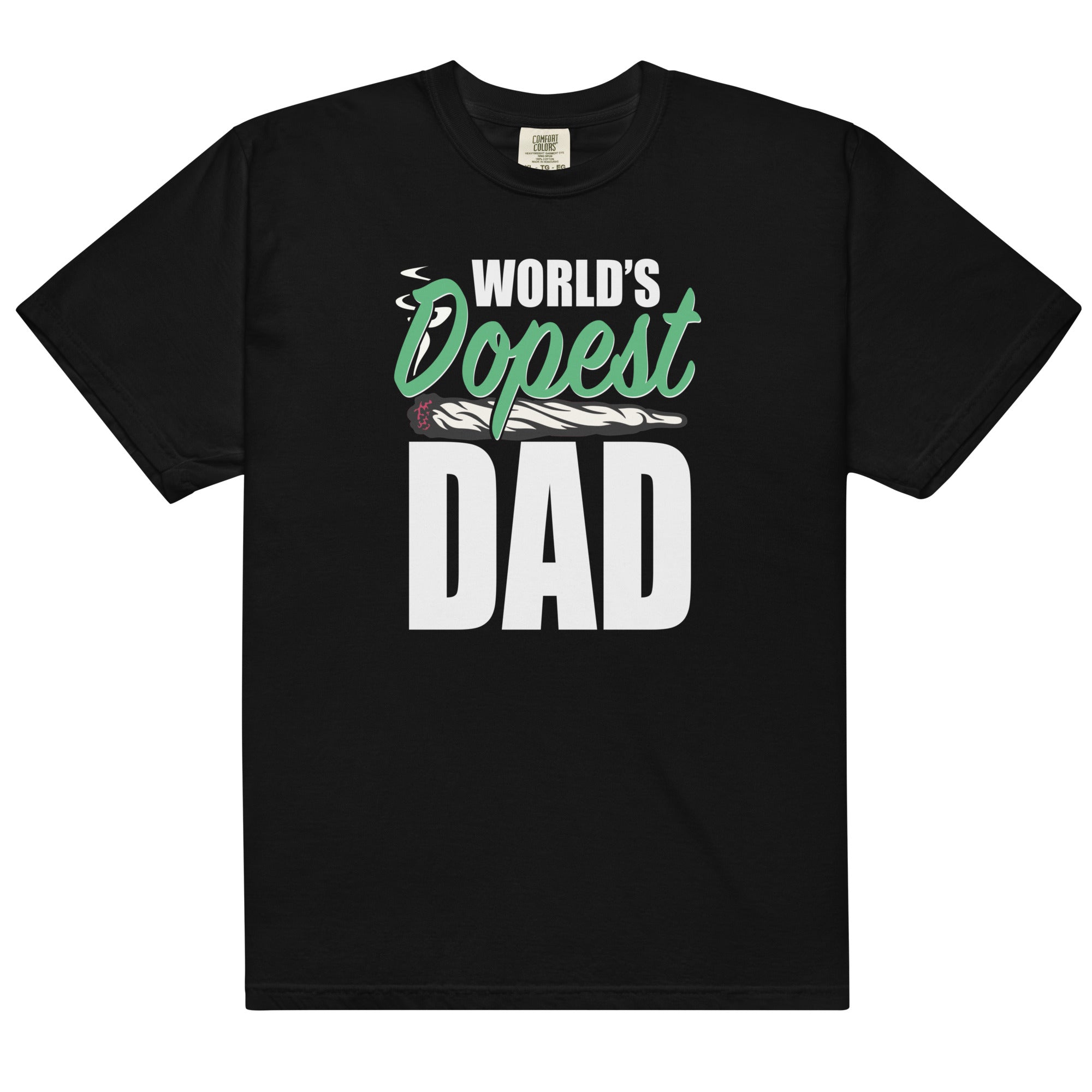 World's Dopest Dad Garment-Dyed Weed T-Shirt | Magic Leaf Tees