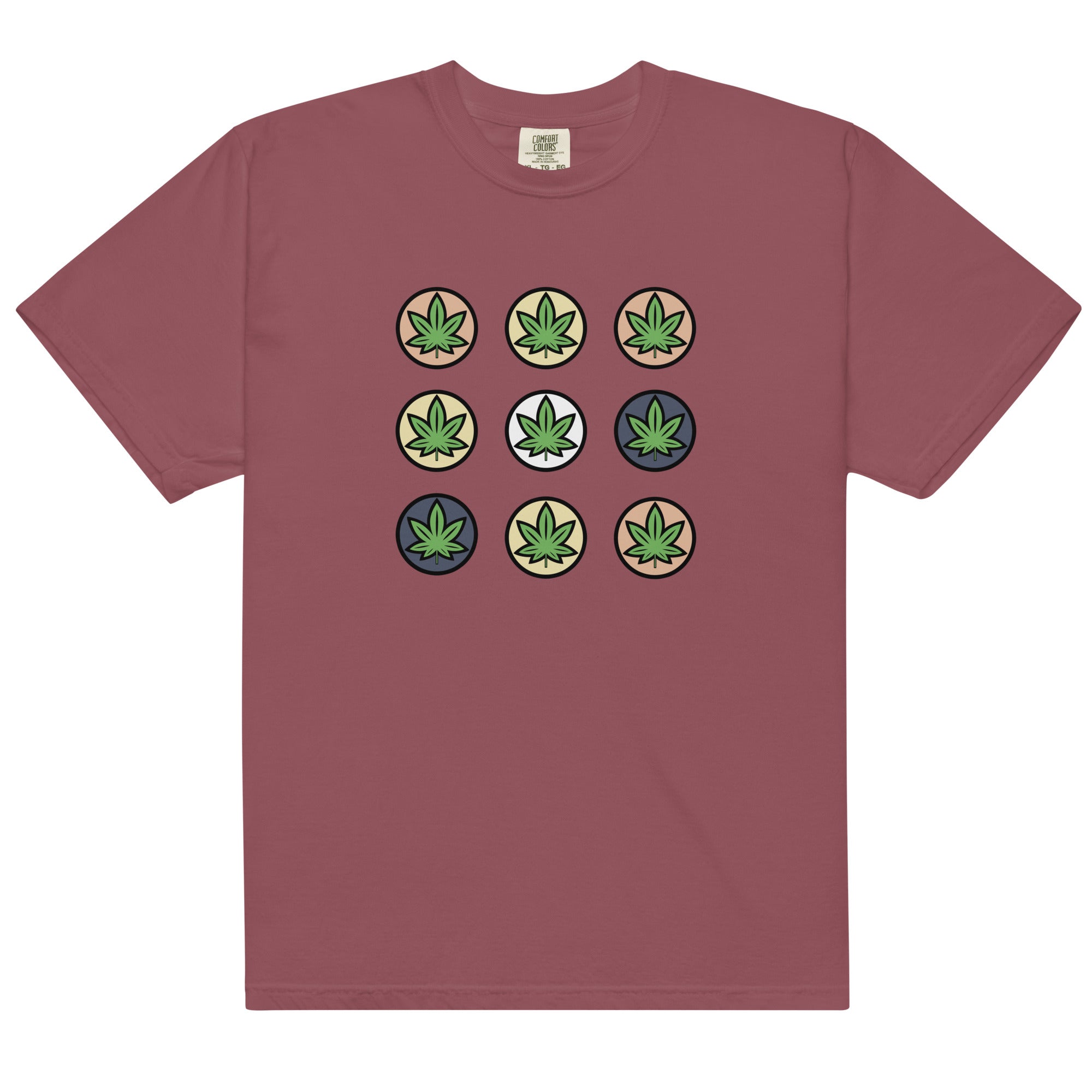 Dot Weed Leaves Graphic Garment-Dyed T-Shirt | Magic Leaf Tees