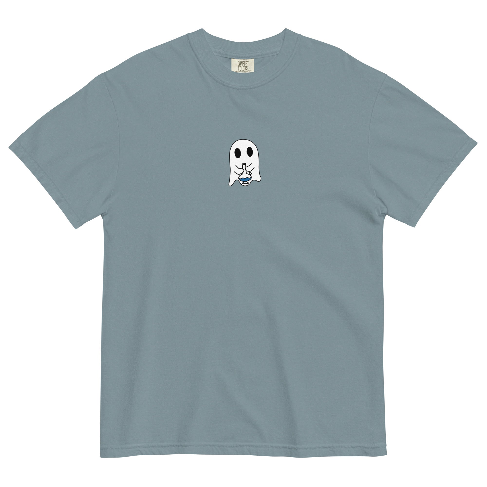 Little Ghost With Bong Garment-Dyed T-Shirt - Magic Leaf Tees