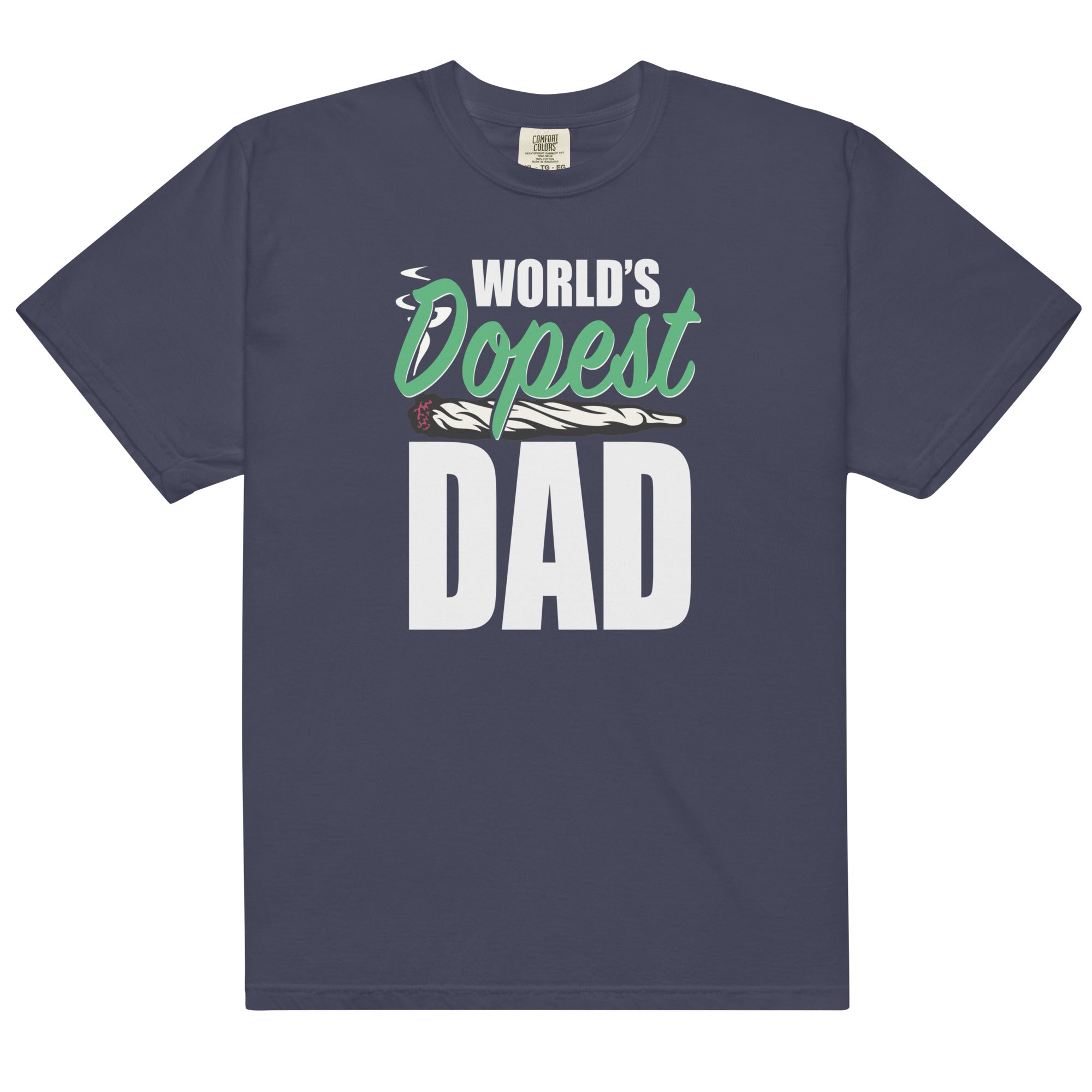 World's Dopest Dad Garment-Dyed Weed T-Shirt | Magic Leaf Tees