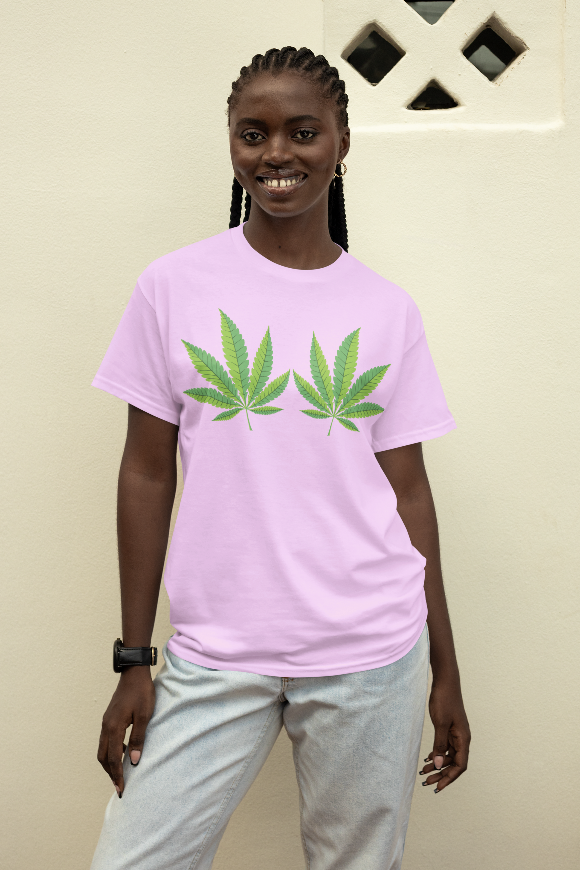 Peek-a-Leaf Boob Weed T-Shirt - Funny Weed Shirt for Cannabis Lovers | Magic Leaf Tees