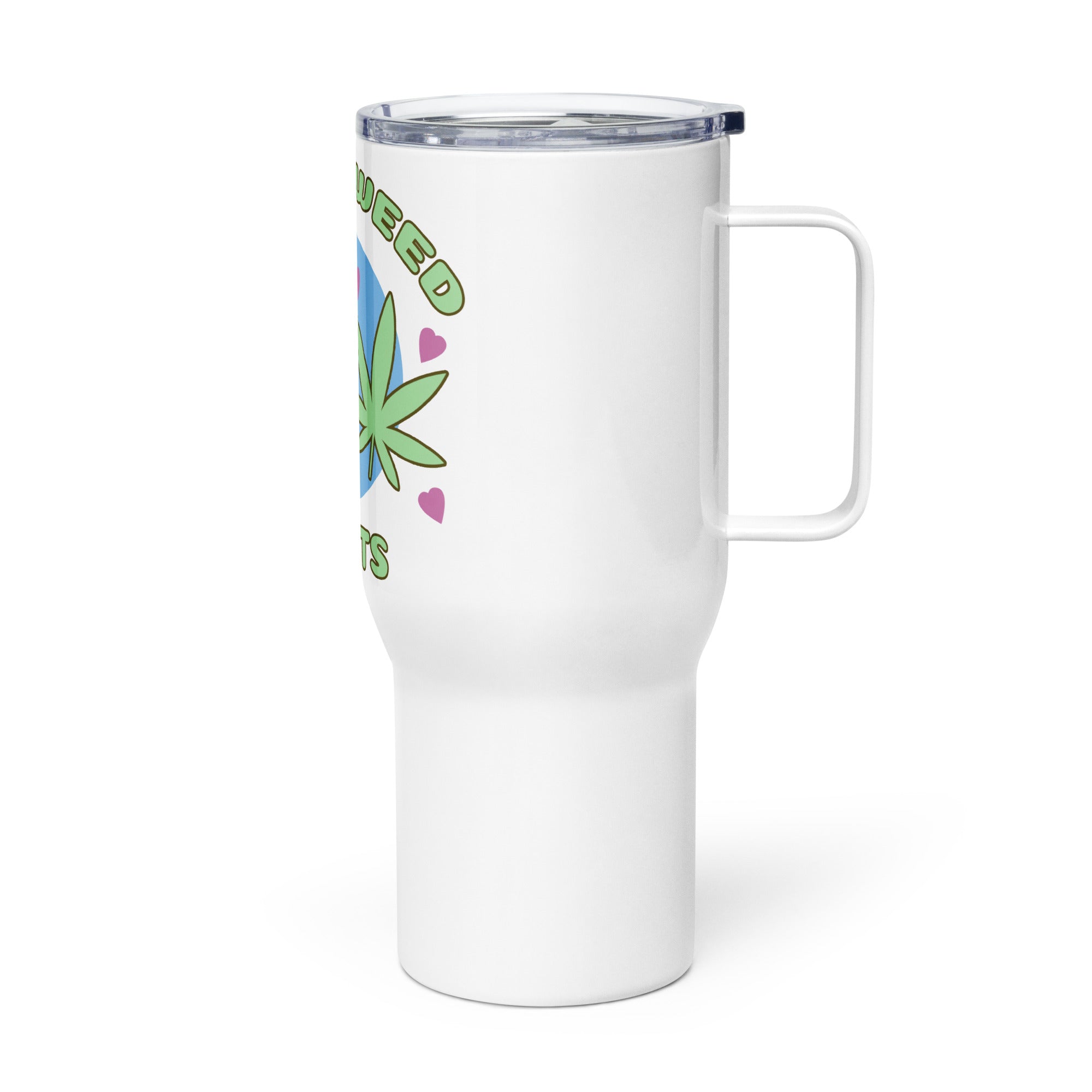 Purrrfectly High: I Love Weed And Cats Travel Mug | Magic Leaf Tees