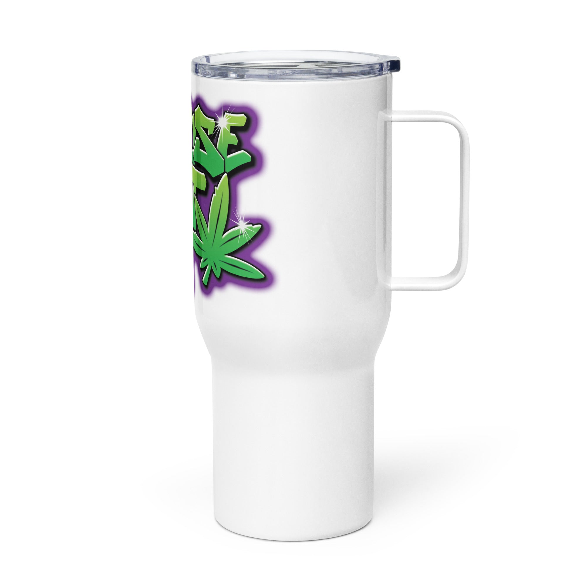 Urban Graffiti Style "Because I Got High" Insulated Mug - Perfect for Stoners | Magic Leaf Tees