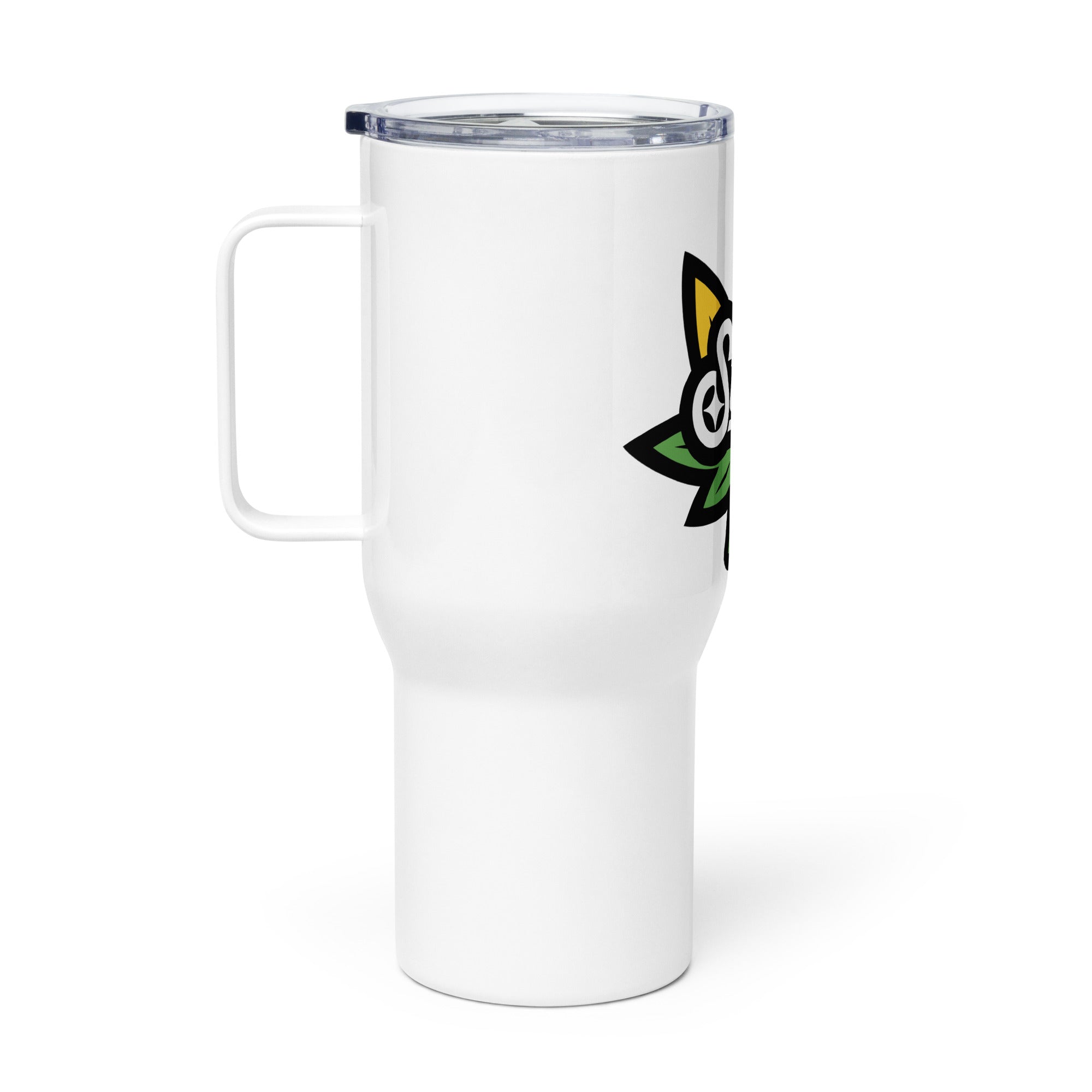 Stoned Weed Pop Logo Travel Mug – Trendy Cannabis Gear | Magic Leaf Tees