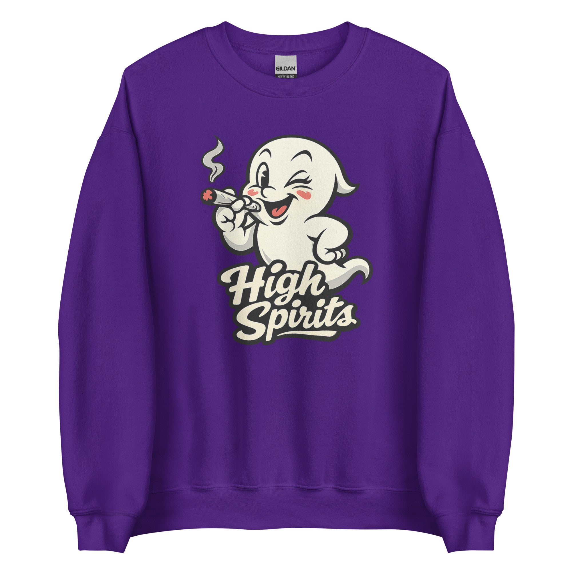 High Spirits Ghost Sweatshirt – Funny Retro 1940s Cannabis Cartoon Shirt