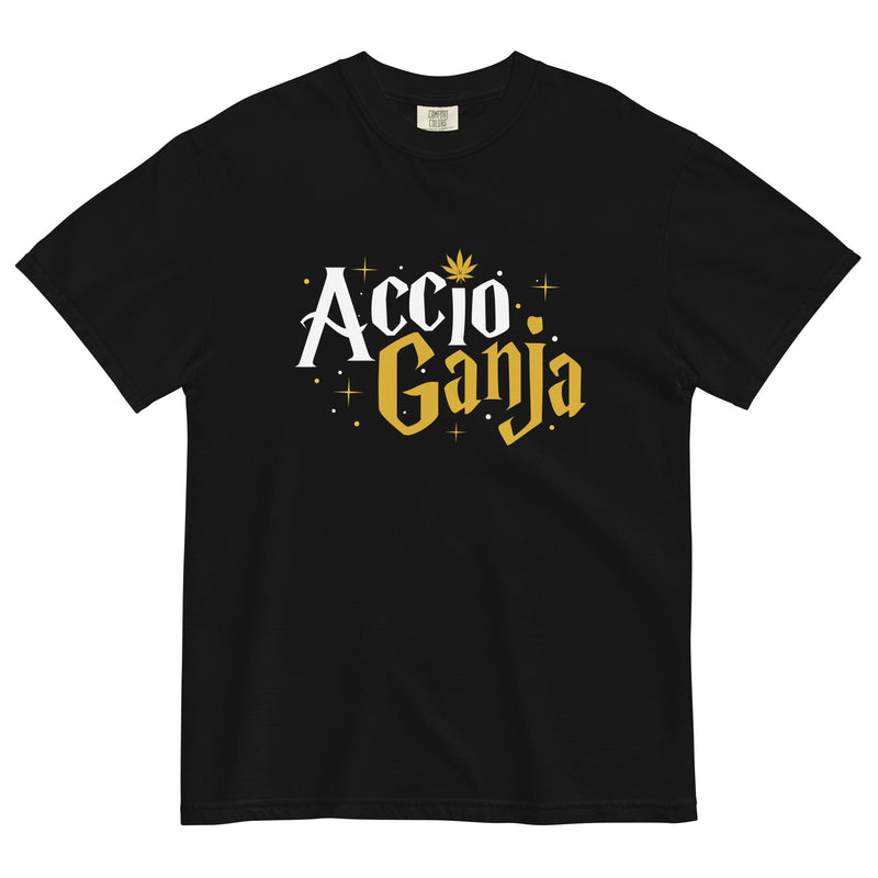 Accio Ganja Tee | Funny Magic Spell Cannabis Shirt | Funny Wizardry Fashion | Magic Leaf Tees