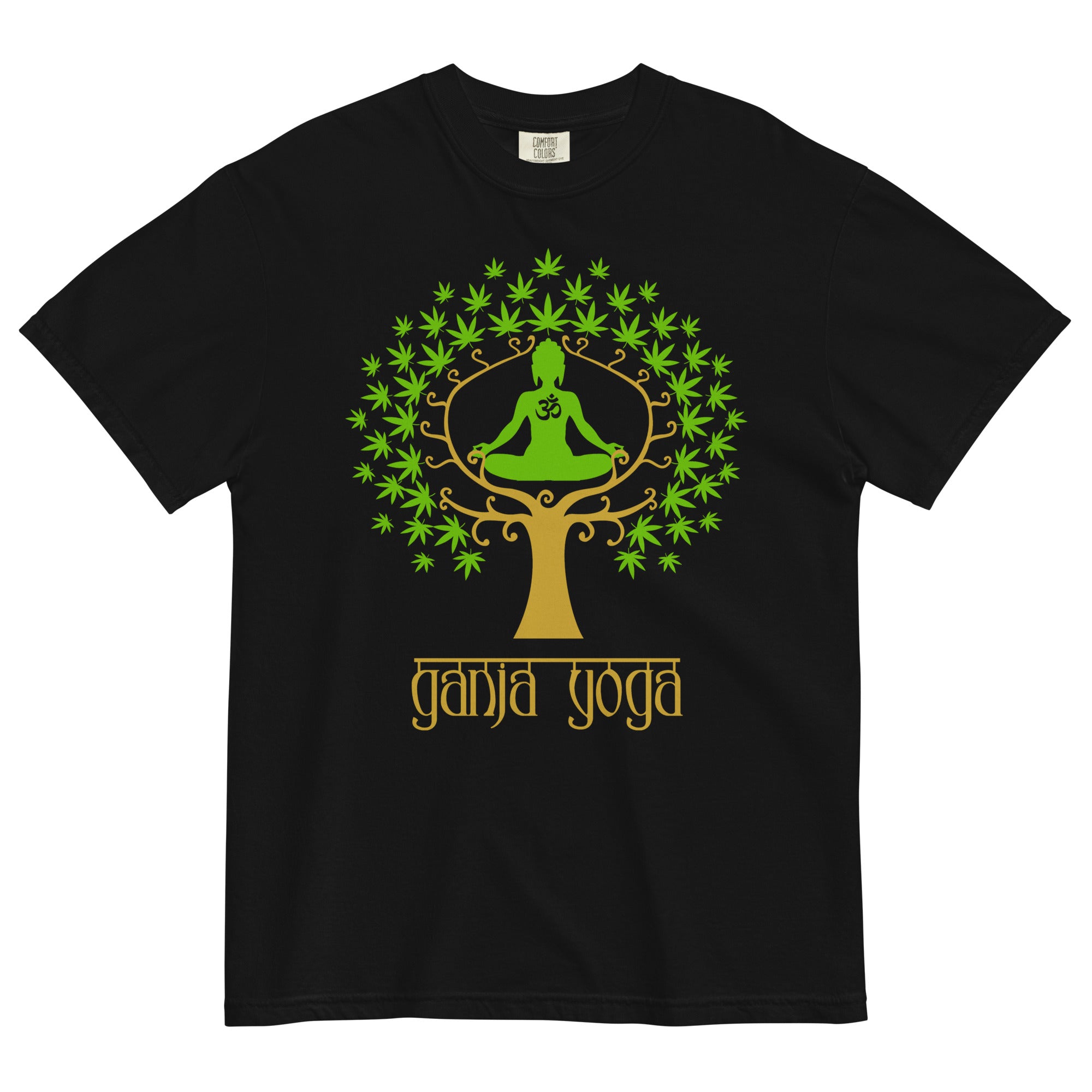 Ganja Yoga Buddha Tee | Cannabis and Yoga Shirt | Zen Herbal Fusion | Magic Leaf Tees