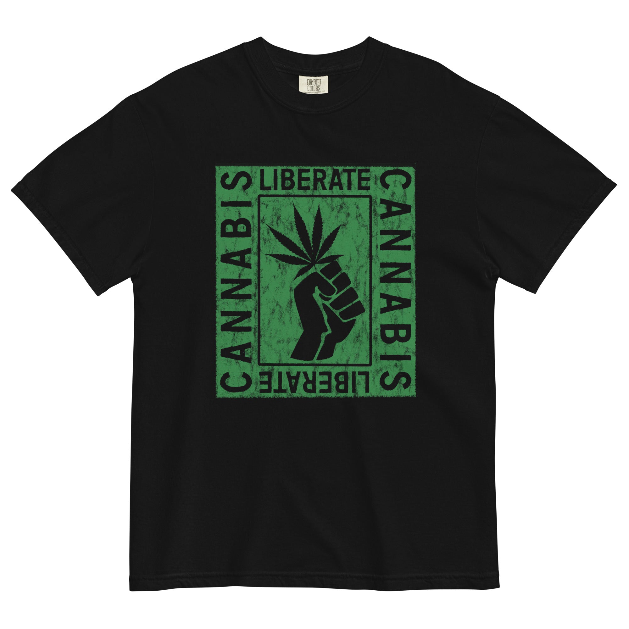 Liberate Cannabis Movement: Political Poster-Style Tee for Advocates of Marijuana Legalization! - Magic Leaf Tees