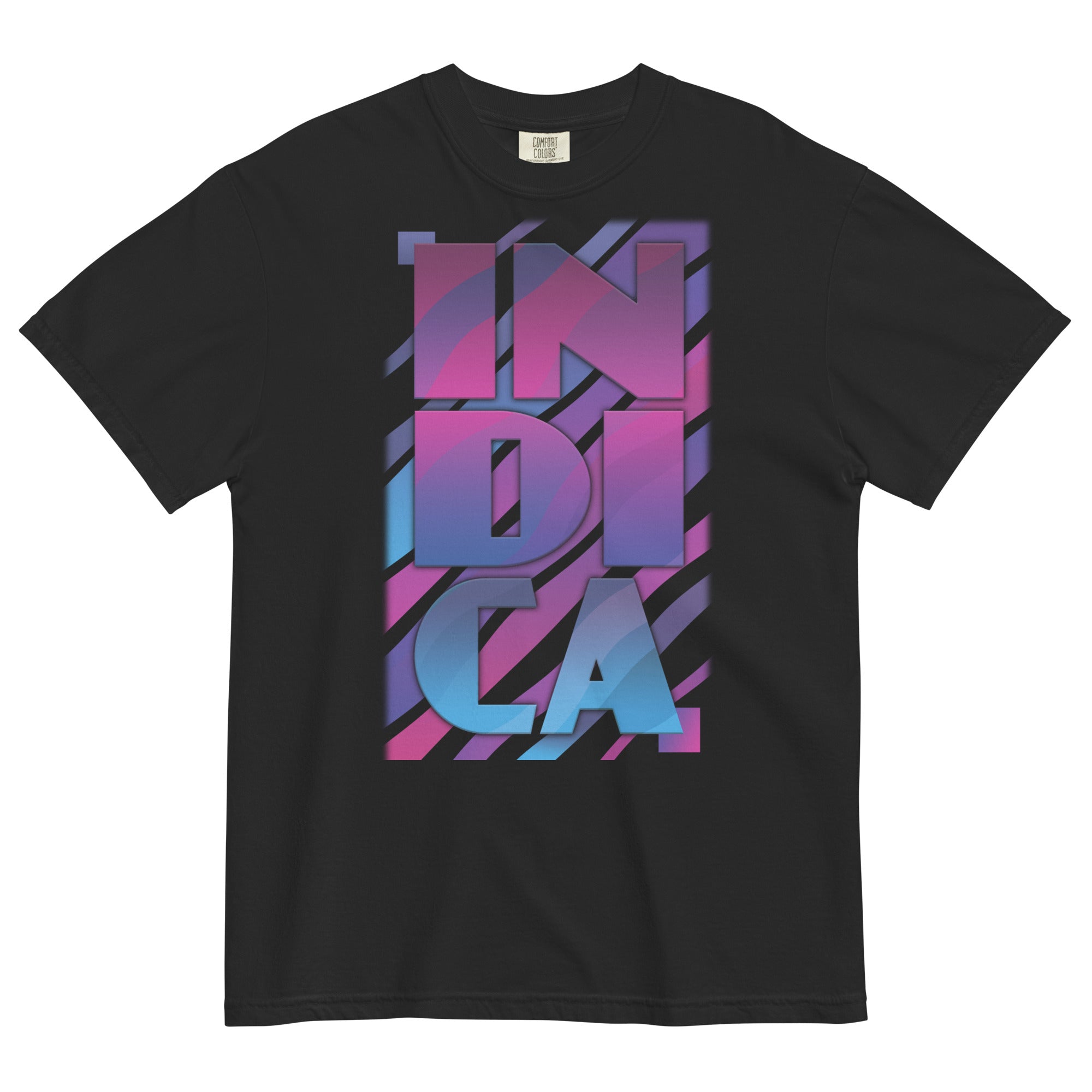 "Indica" Retro 80's Style Weed T-Shirt – Vibrant Cannabis Design | Magic Leaf Tees