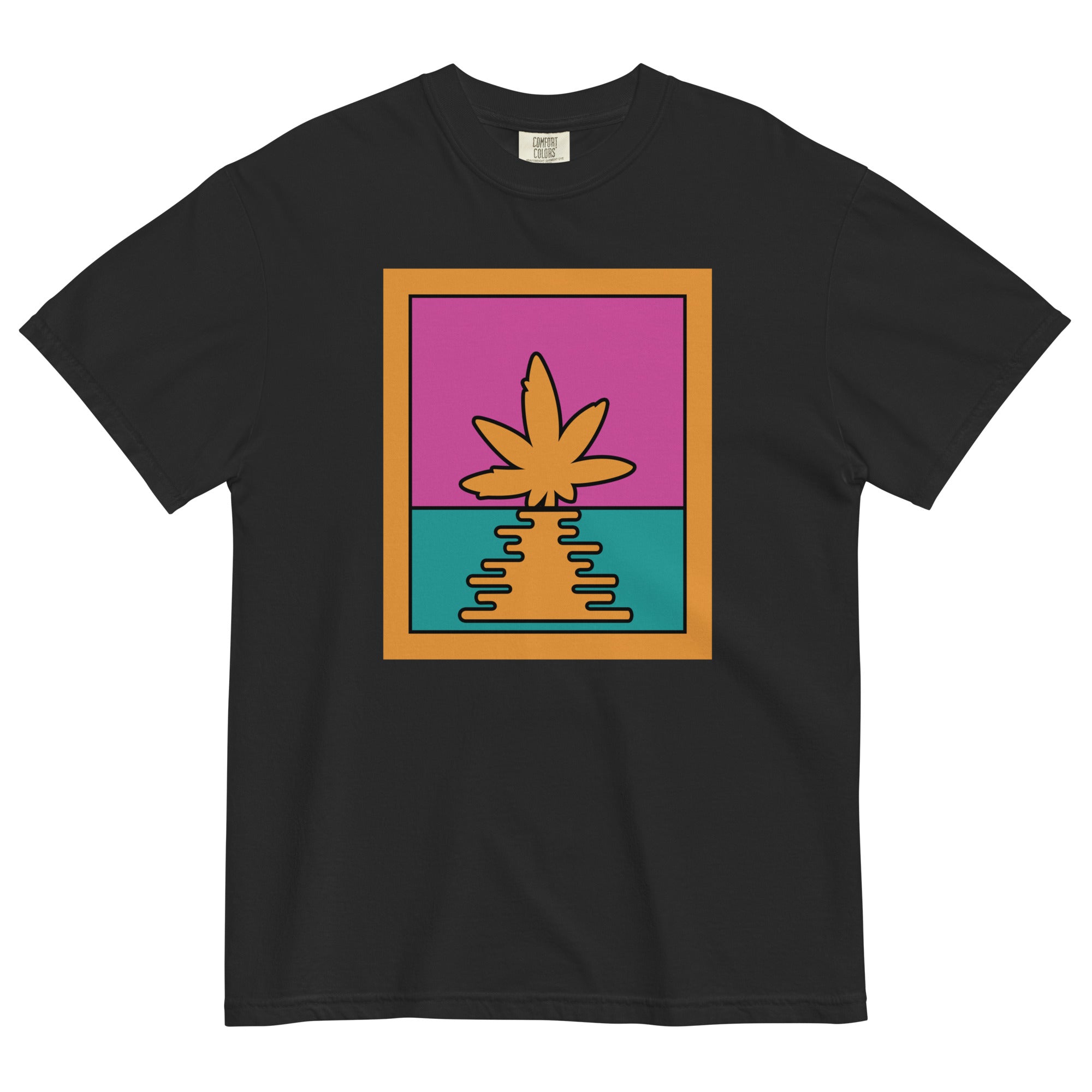 Pop-Art Cannabis Leaf Sunrise T-Shirt – Colorful Weed Apparel | Magic Leaf Tees