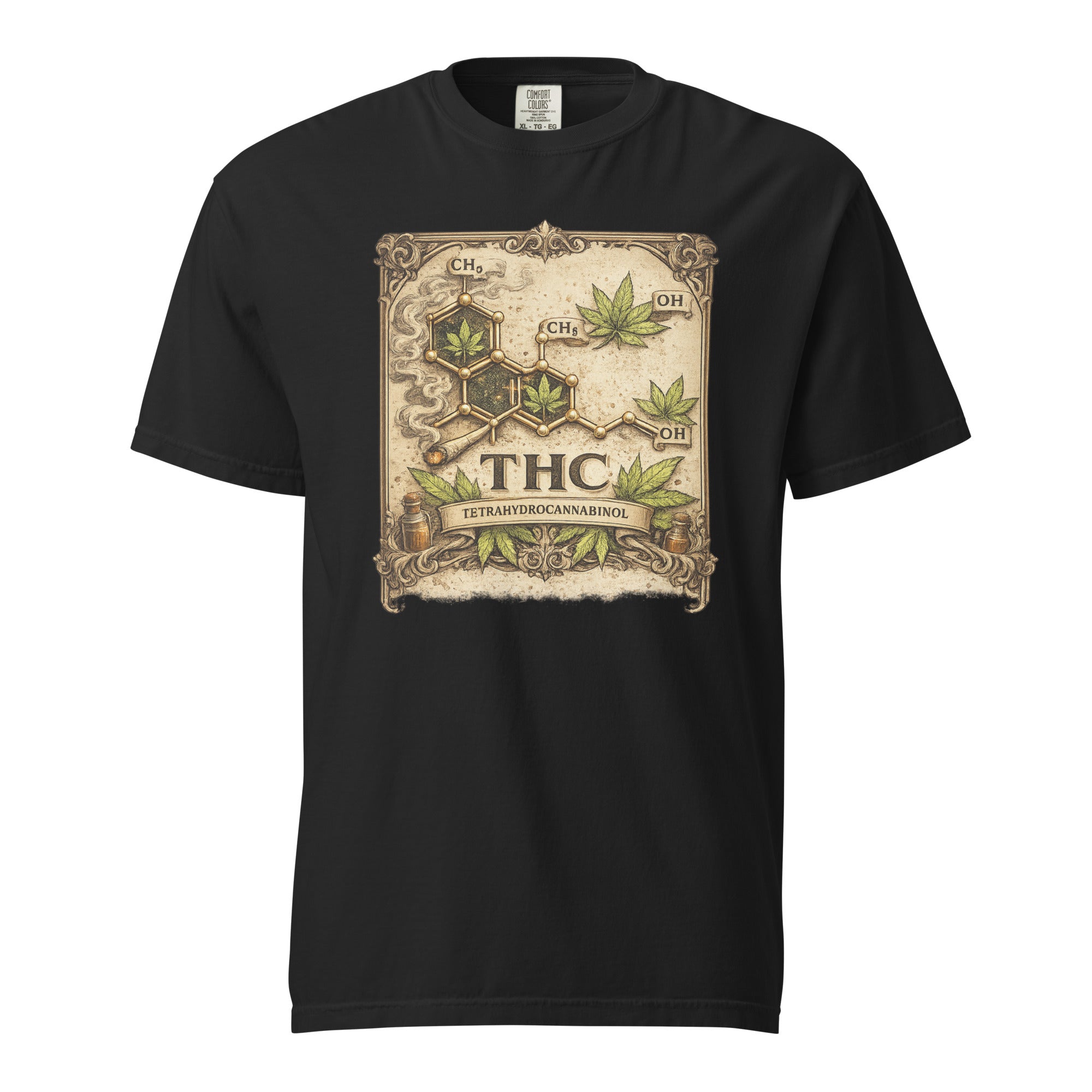 Vintage THC Molecule T-Shirt – 1920s Apothecary Cannabis Science Tee | Magic Leaf Tees