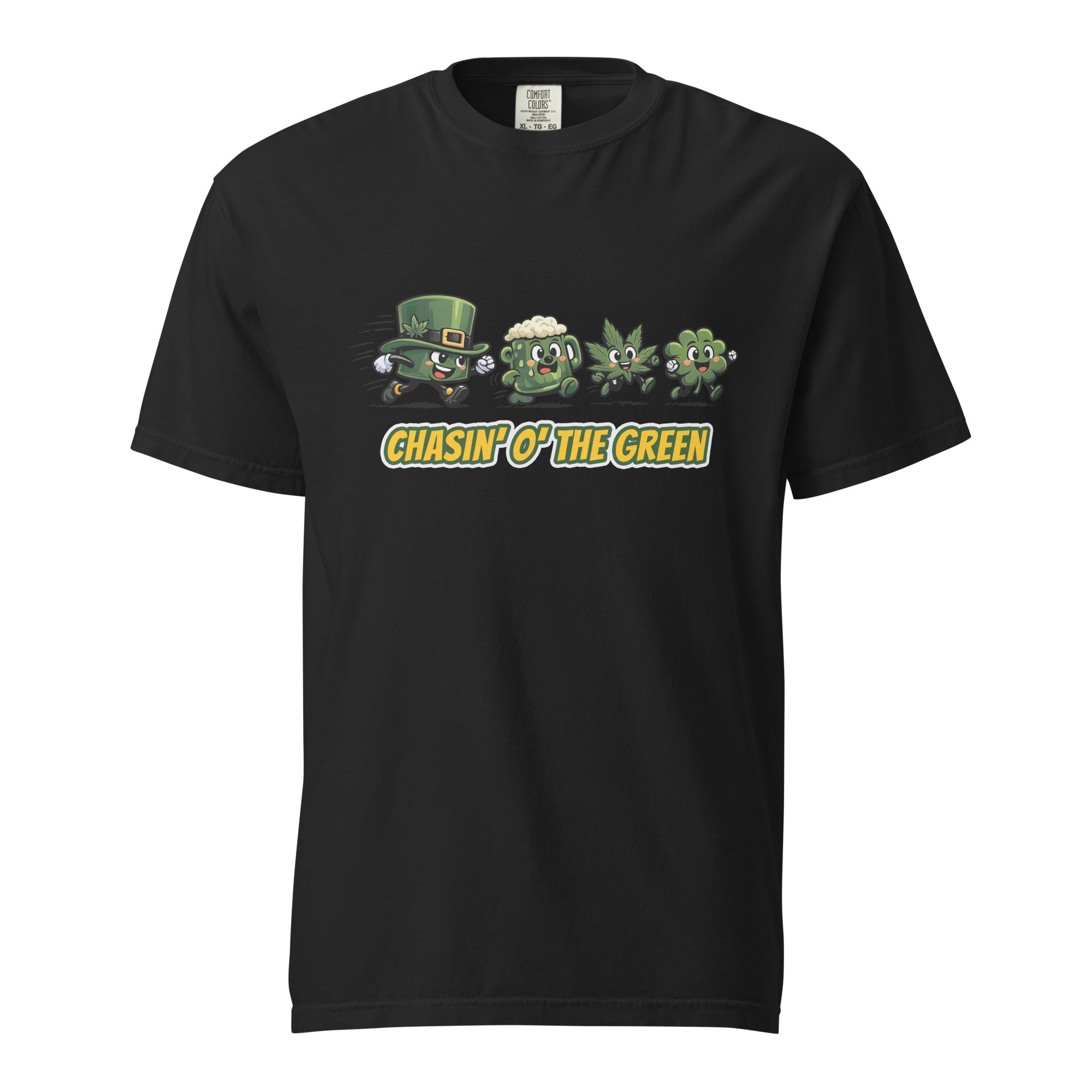 Chasin’ O’ The Green T-Shirt – Funny St. Patrick’s Day Cannabis Shirt, Cartoon Weed Graphic Tee