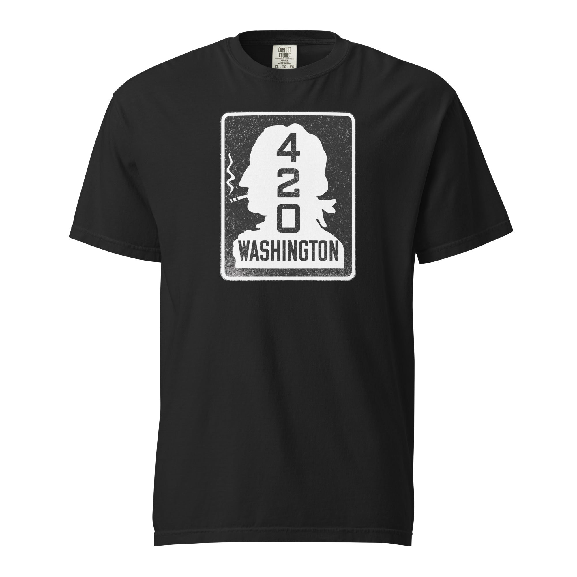 Washington 420 Highway Sign T-Shirt | George Washington Smoking Joint Graphic Tee | Magic Leaf Tees