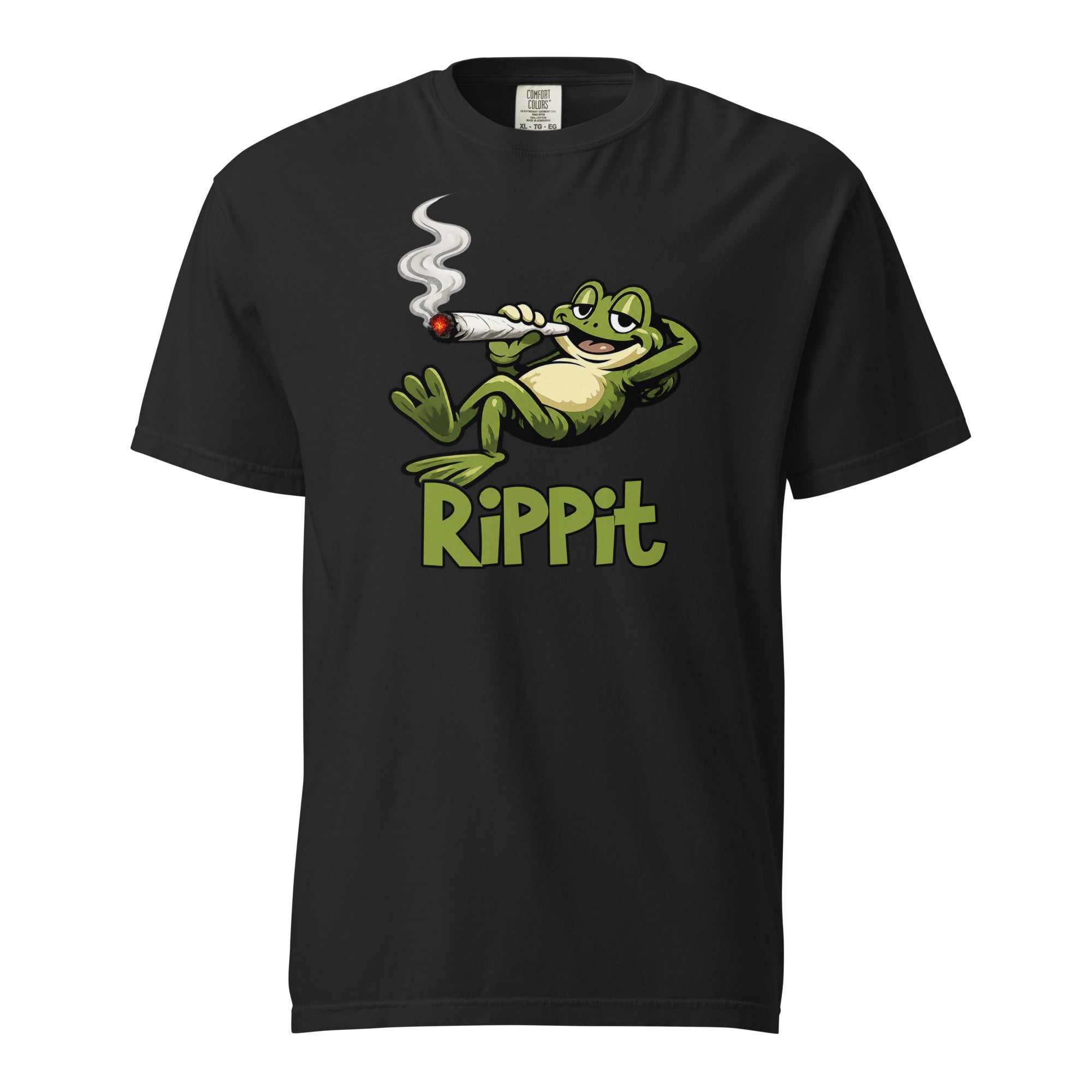 Rippit Frog T-Shirt, Funny Stoner Frog Graphic Tee, Laid Back Cartoon Frog Shirt, Weed Humor Cannabis Lover Gift, 420 Inspired Novelty Tee