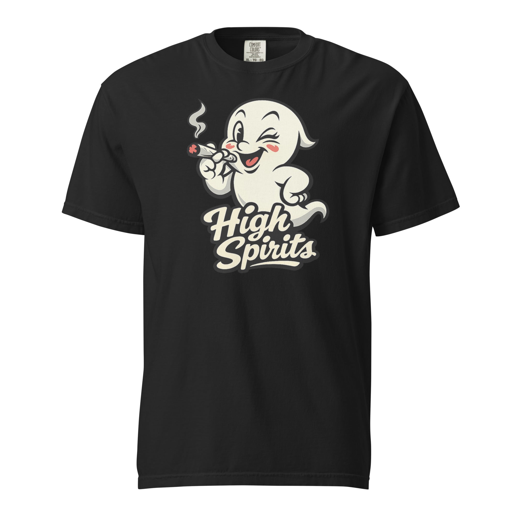 High Spirits Ghost T-Shirt – Funny Retro 1940s Cannabis Cartoon Tee