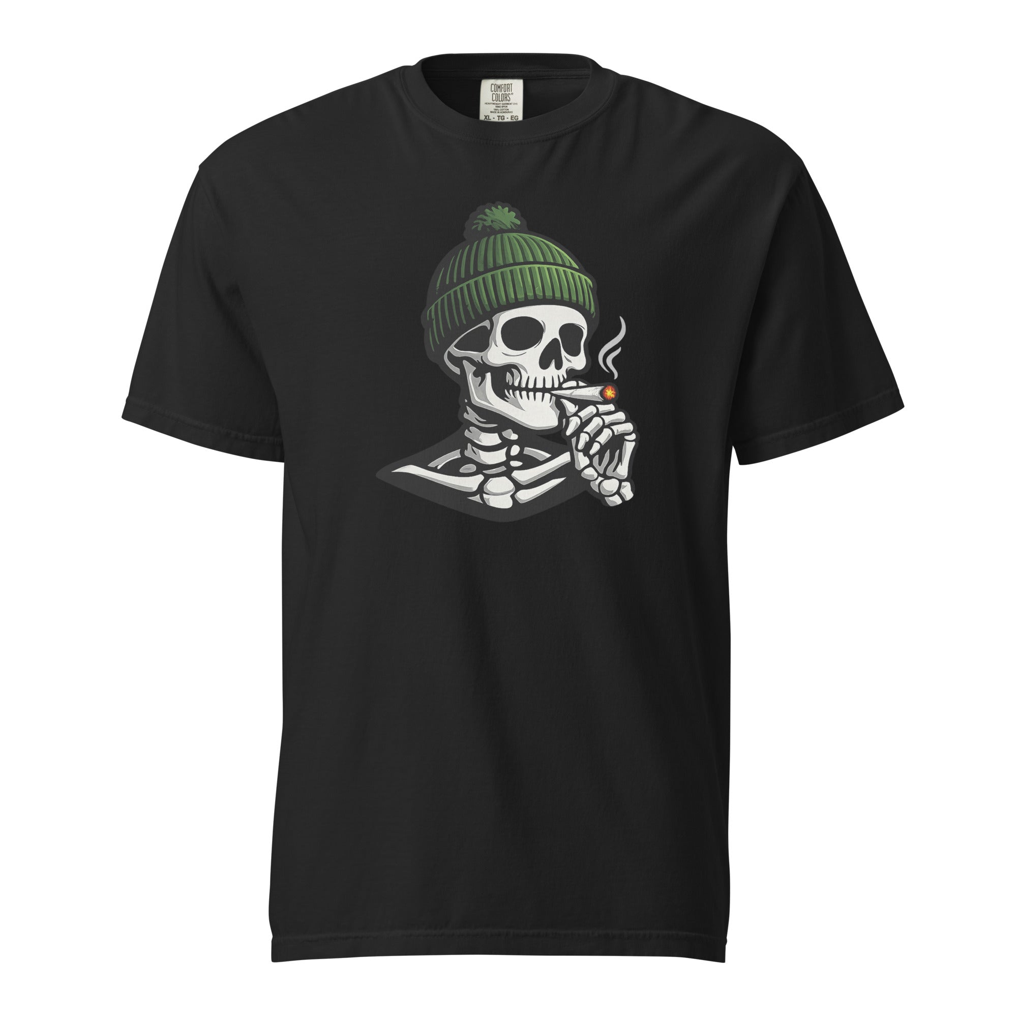 Skeleton Toque T-Shirt, Funny Stoner Skull Tee, Cannabis Smoking Skeleton Shirt, 420 Graphic Tee