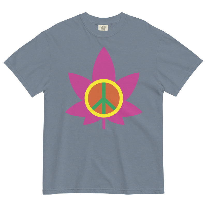 Groovy Vibes: 60's Inspired Pot Leaf and Peace Sign Tee for Retro Cannabis Style! - Magic Leaf Tees