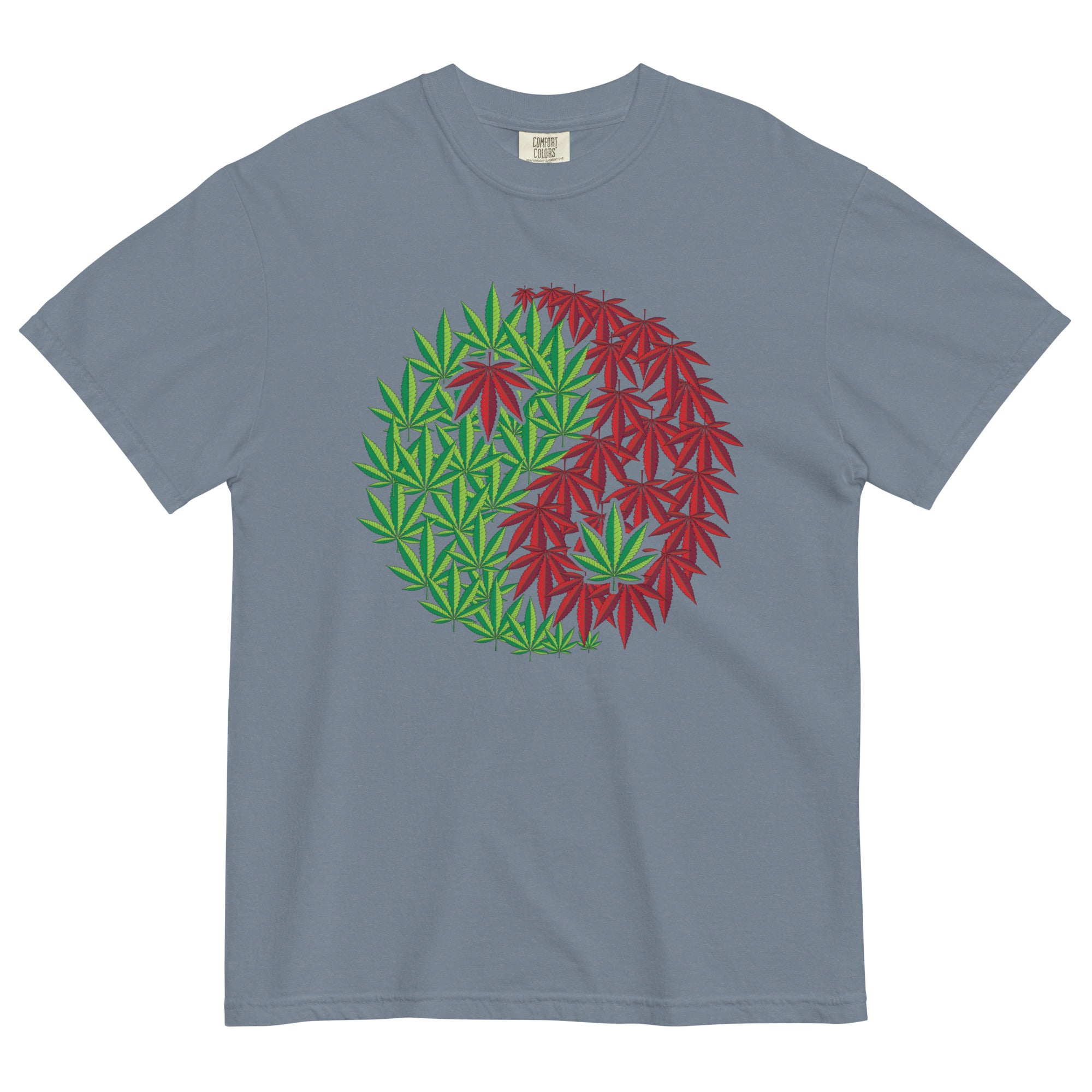 Cannabis Harmony: Yin Yang Symbol Tee with Marijuana Leaf Fusion - Magic Leaf Tees