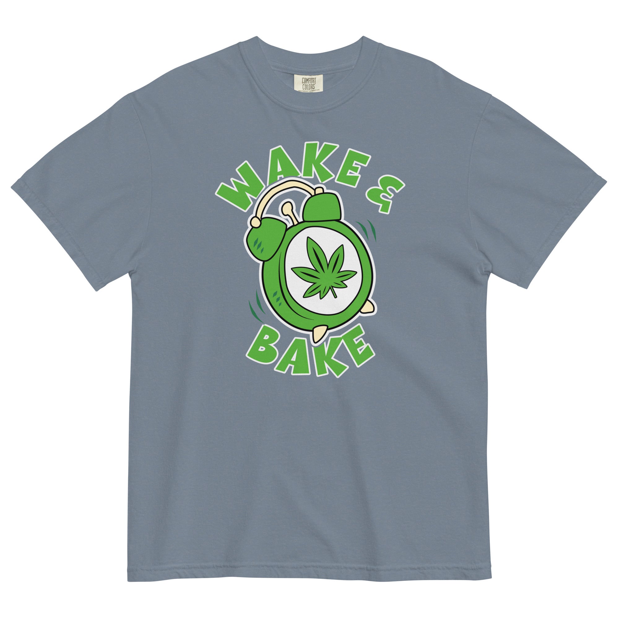 Wake & Bake Alarm Clock Weed T-Shirt: Stoner Apparel | Magic Leaf Tees