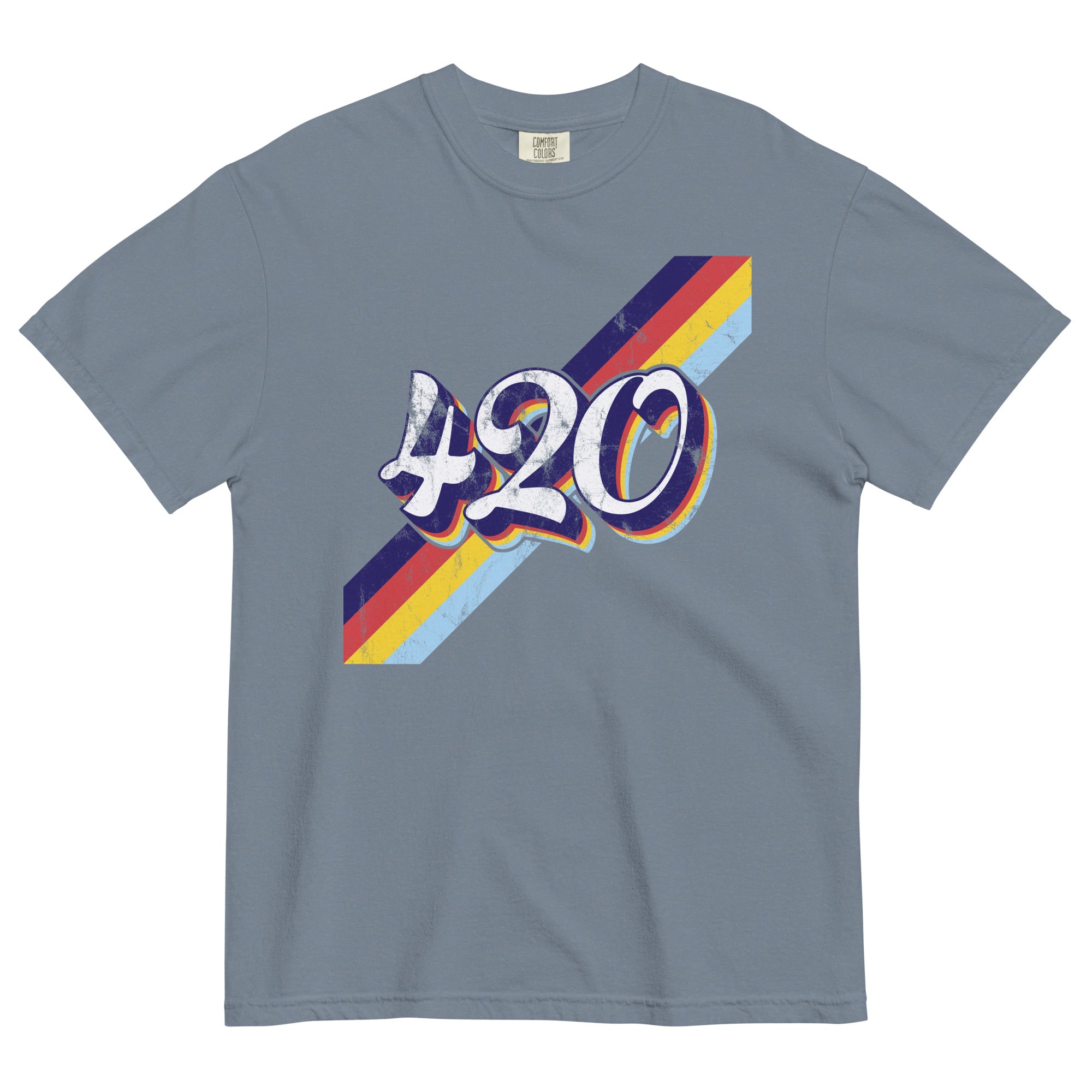 Retro 420 T-Shirt with Colorful Bars – Vintage Weed Style | Magic Leaf Tees