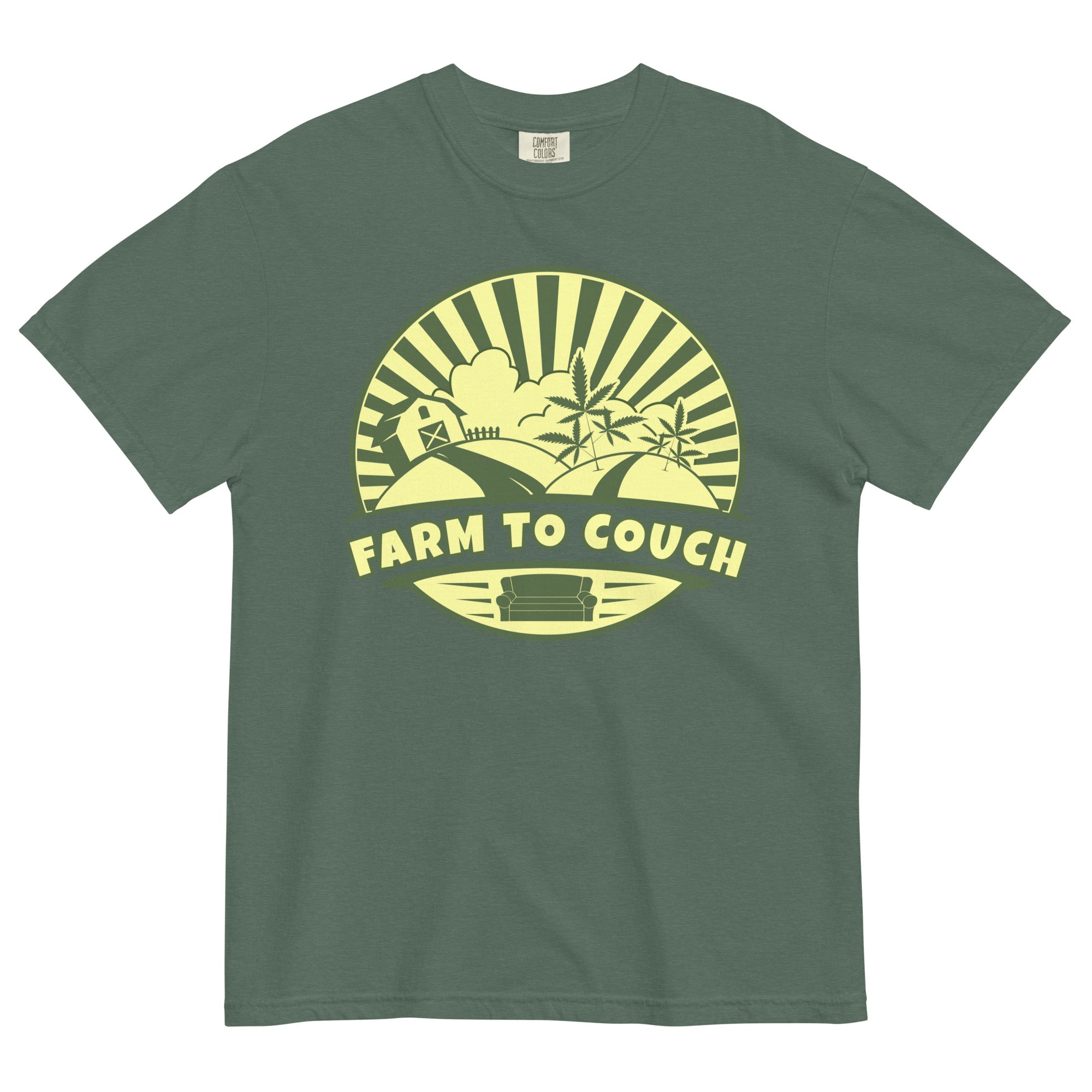 Farm To Couch: Cannabis Farmer's Exclusive Tee for Relaxed Harvest Vibes! - Magic Leaf Tees