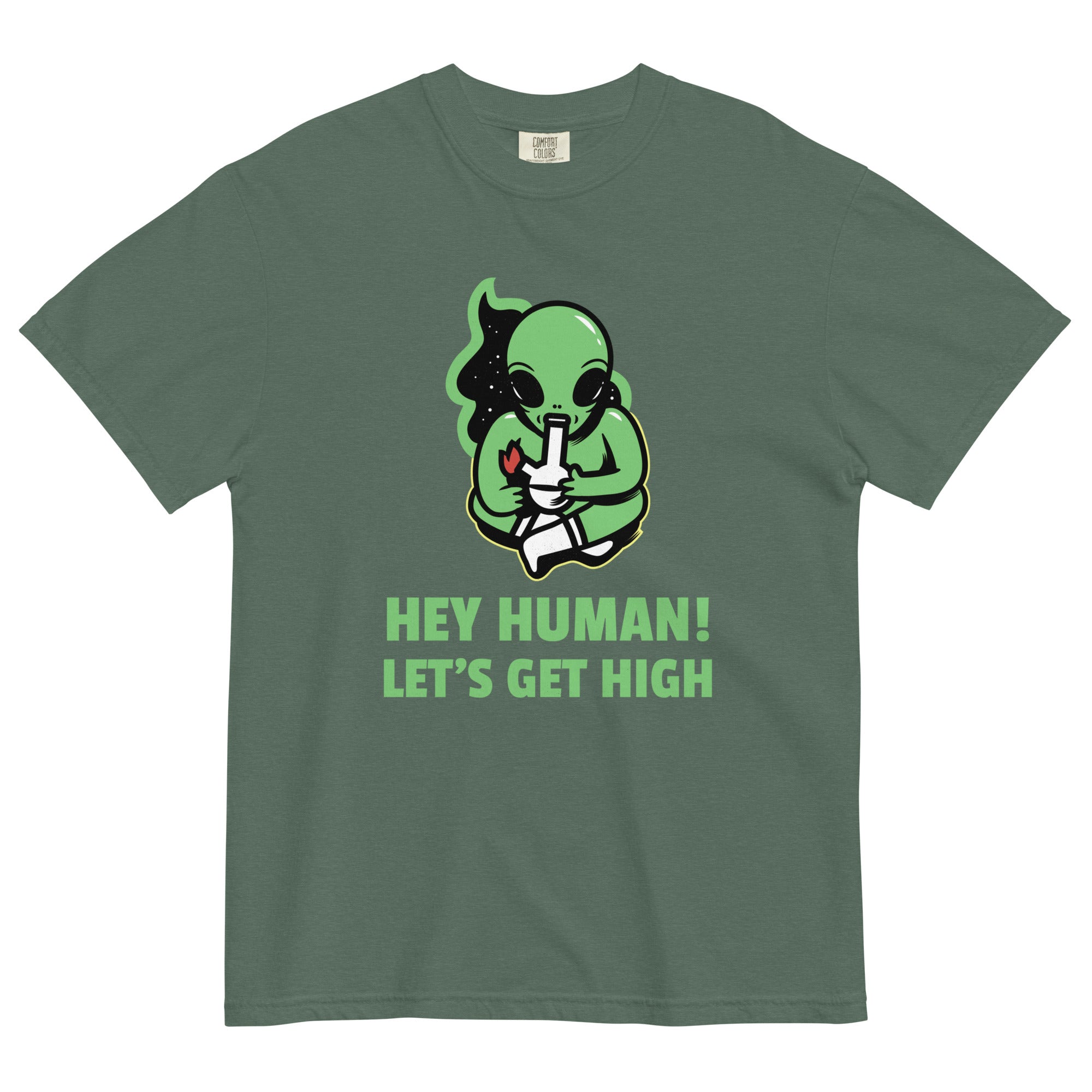 Interstellar High: Alien Smoking Bong Tee for Cosmic Cannabis Adventures! - Magic Leaf Tees